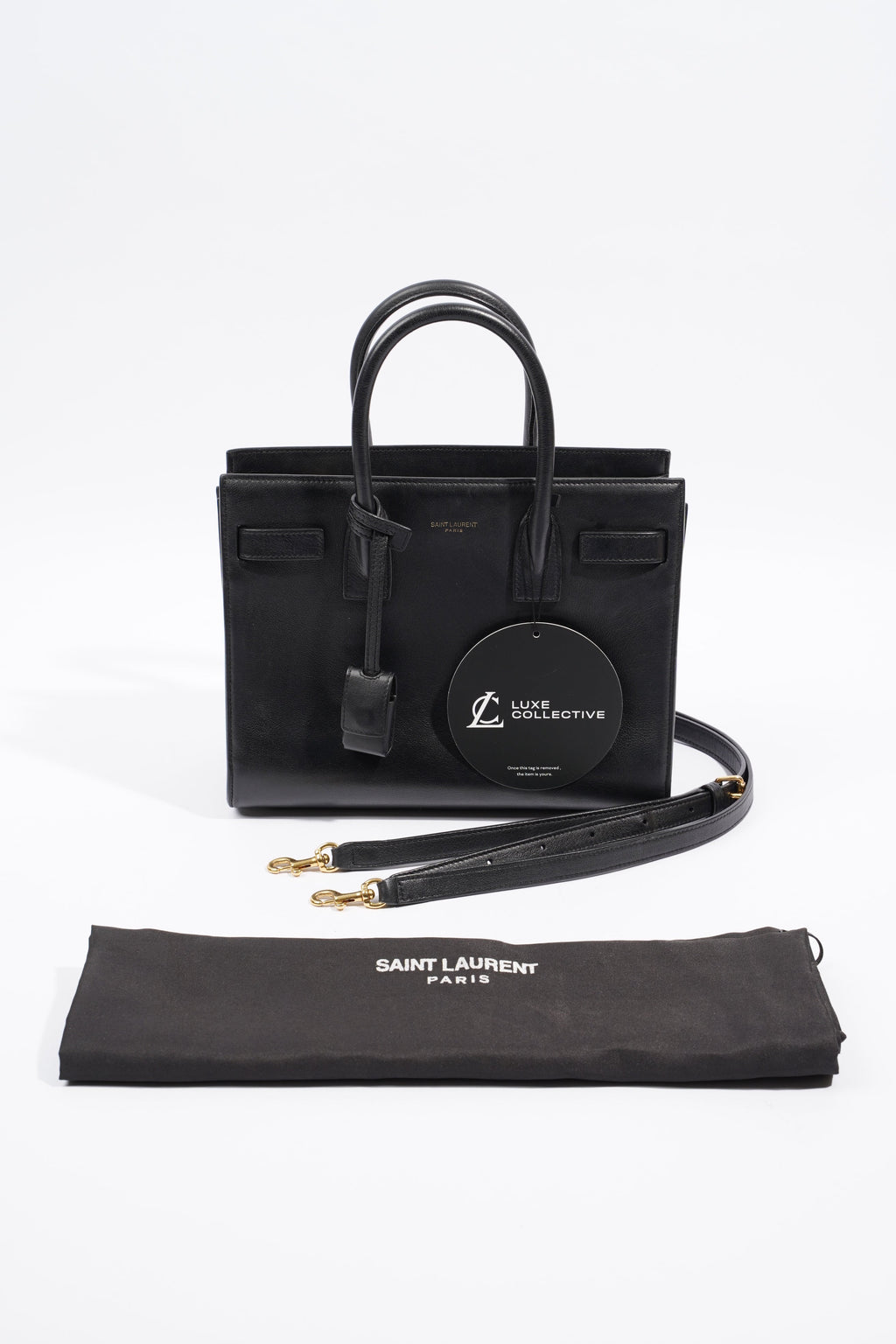 Saint Laurent Sac De Jour Black Calfskin Leather Baby