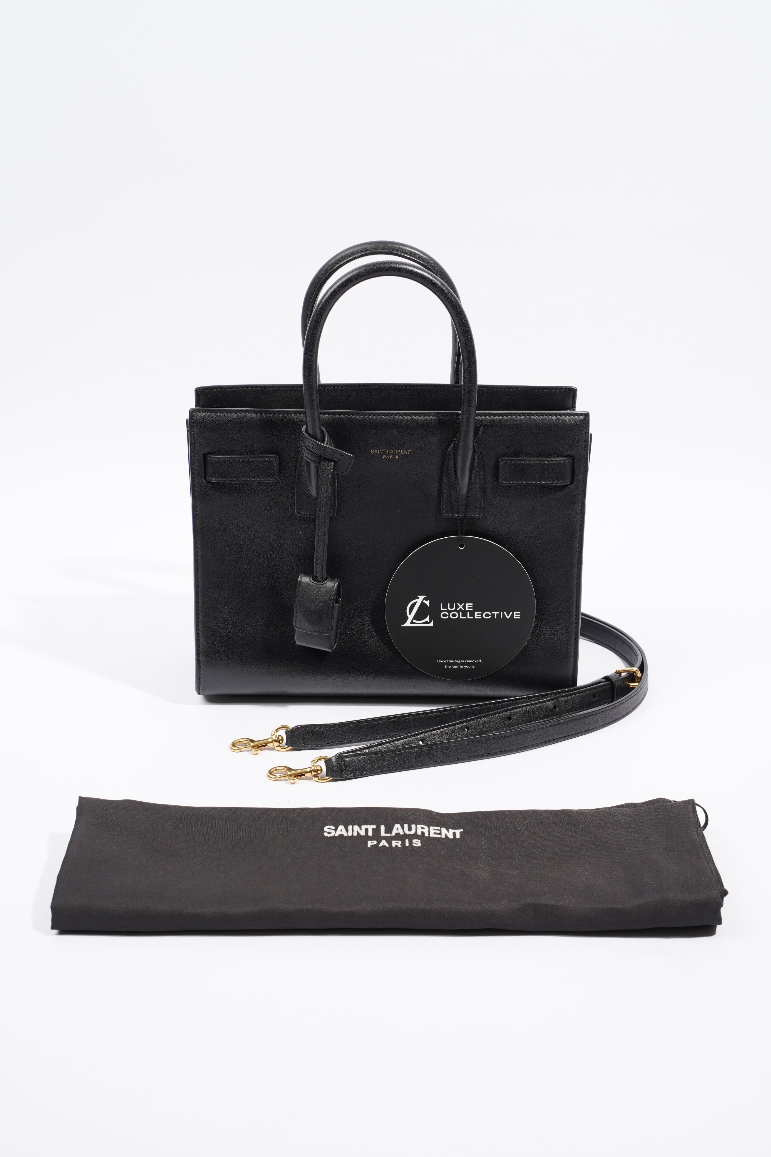 Saint Laurent Sac De Jour Black Calfskin Leather Baby