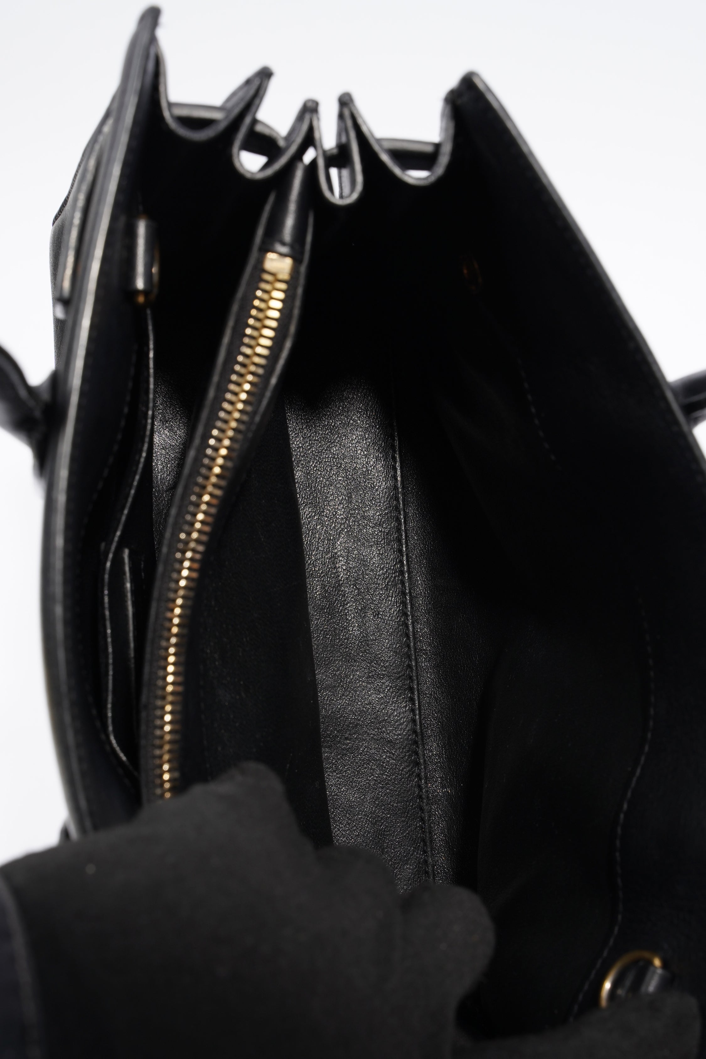 Saint Laurent Sac De Jour Black Calfskin Leather Baby