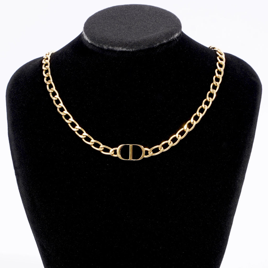 Christian Dior Petite CD Chocker Gold Gold Plated OS