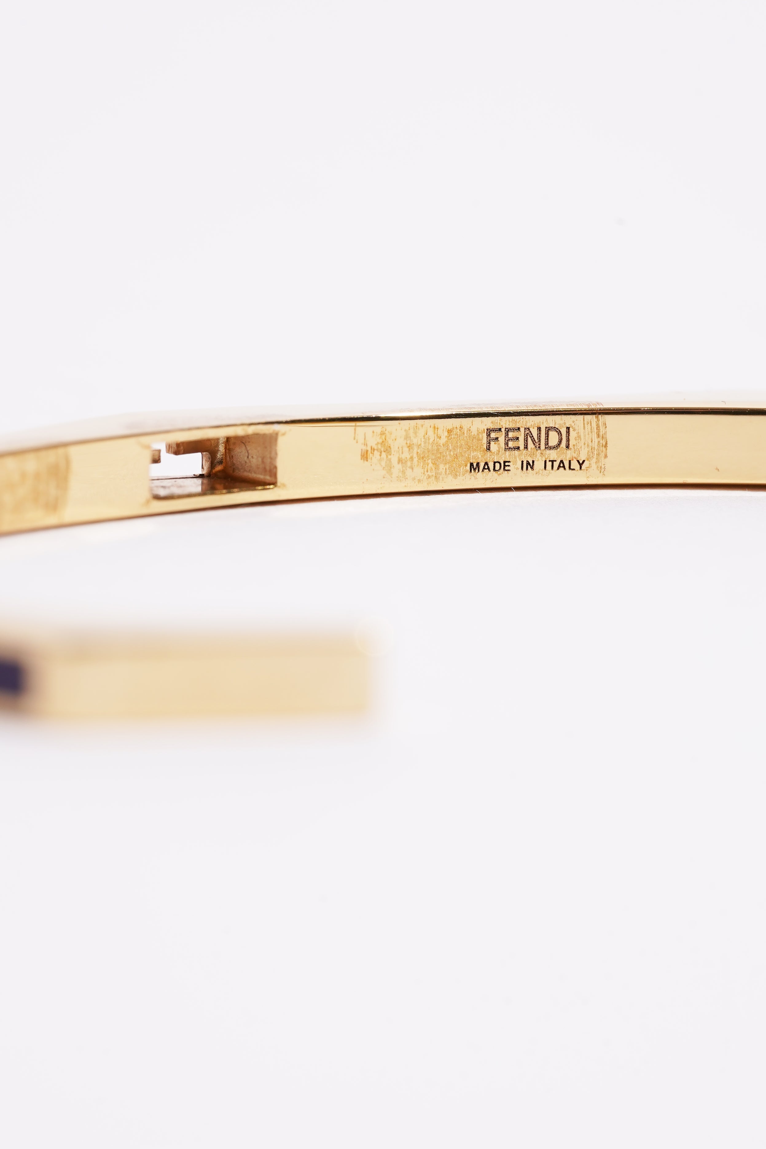 Fendi Baguette Bangle Gold Base Metal Large