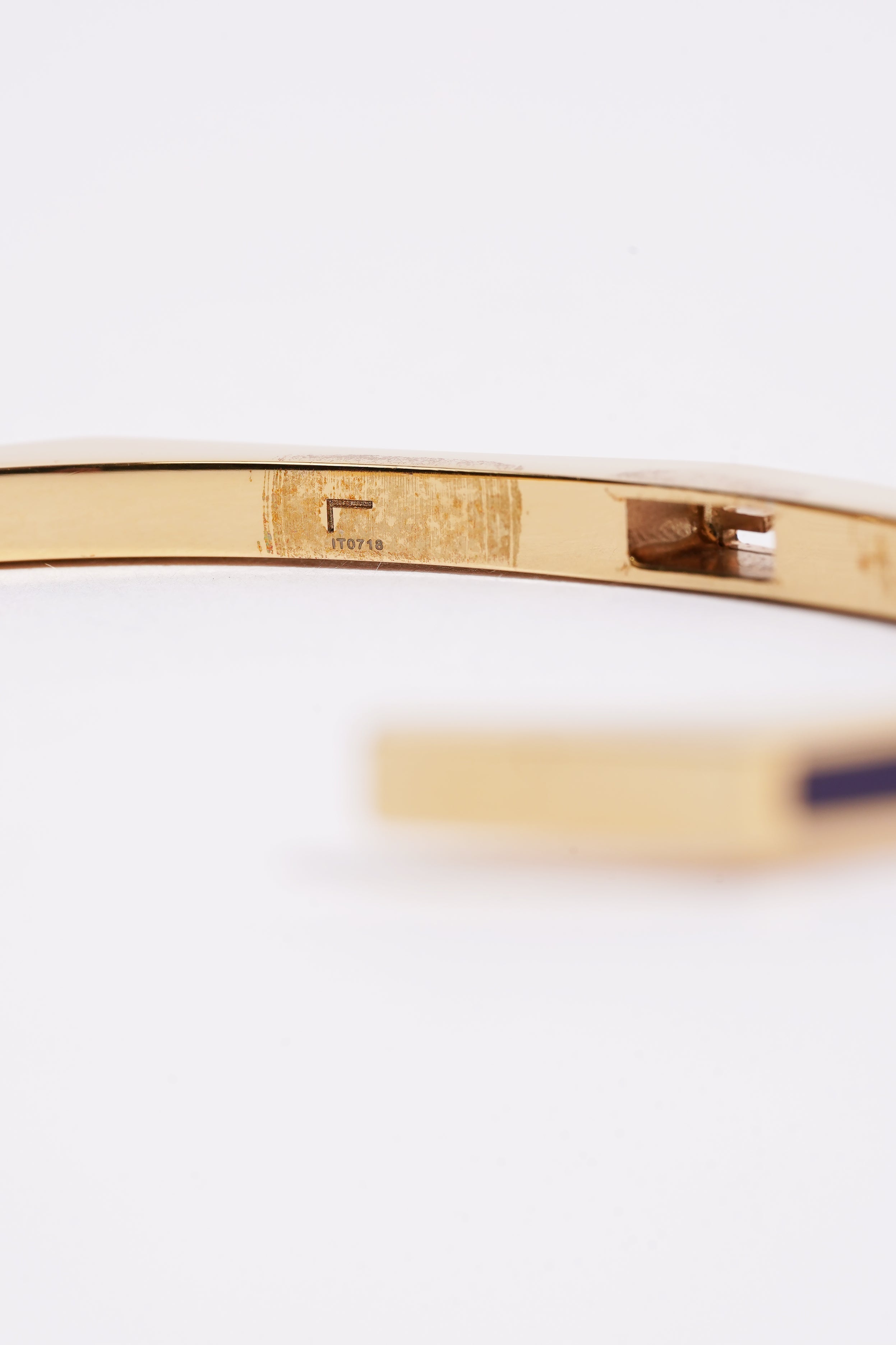 Fendi Baguette Bangle Gold Base Metal Large