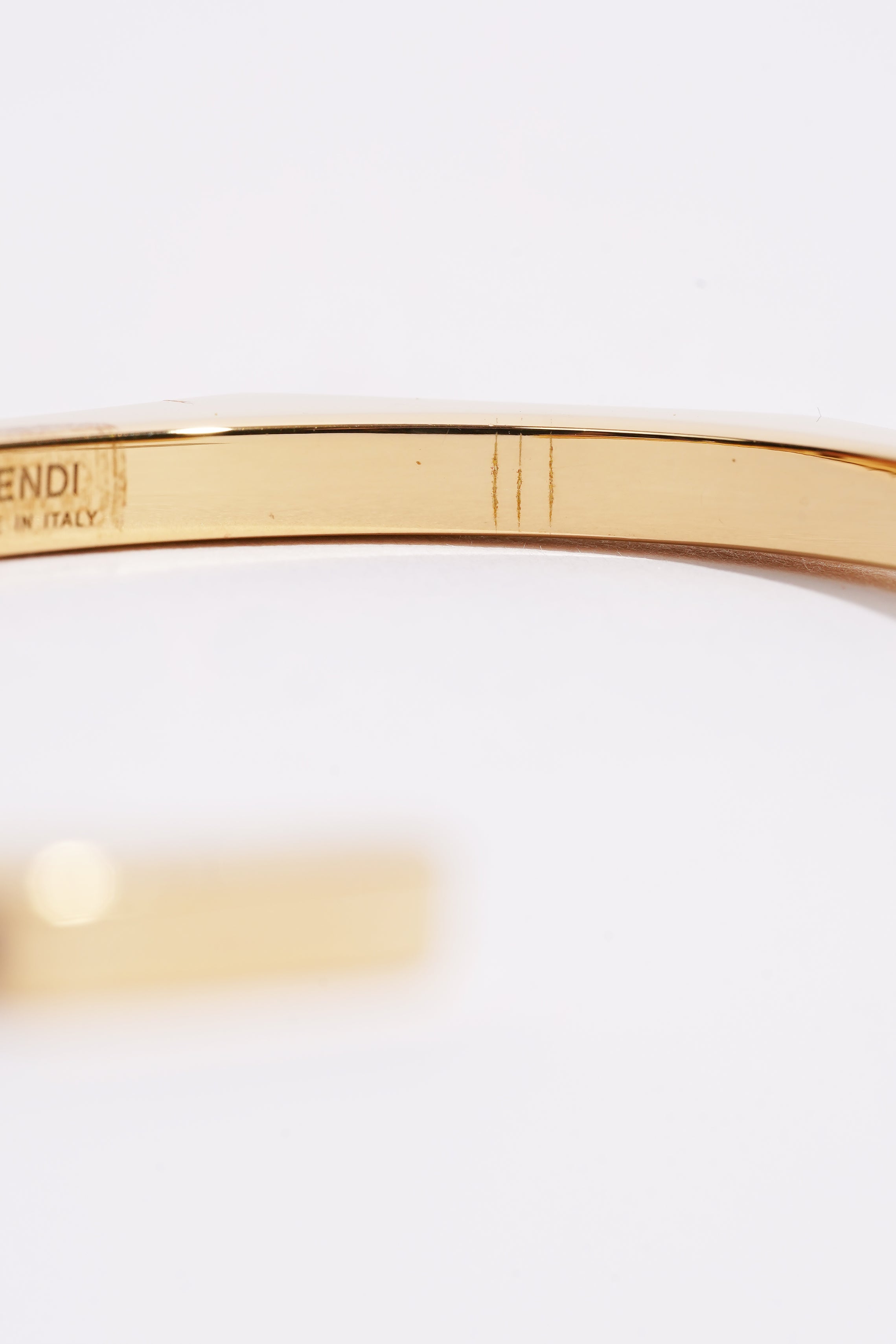 Fendi Baguette Bangle Gold Base Metal Large