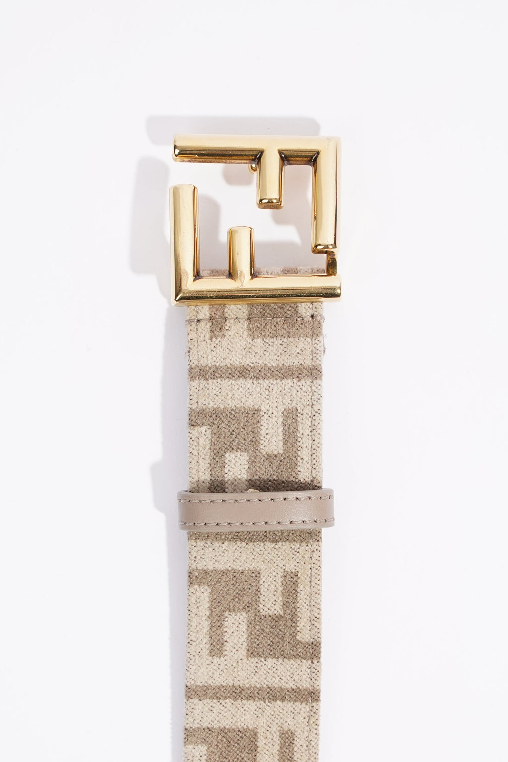 Fendi FF Belt Beige / Grey Canvas 90cm 36"