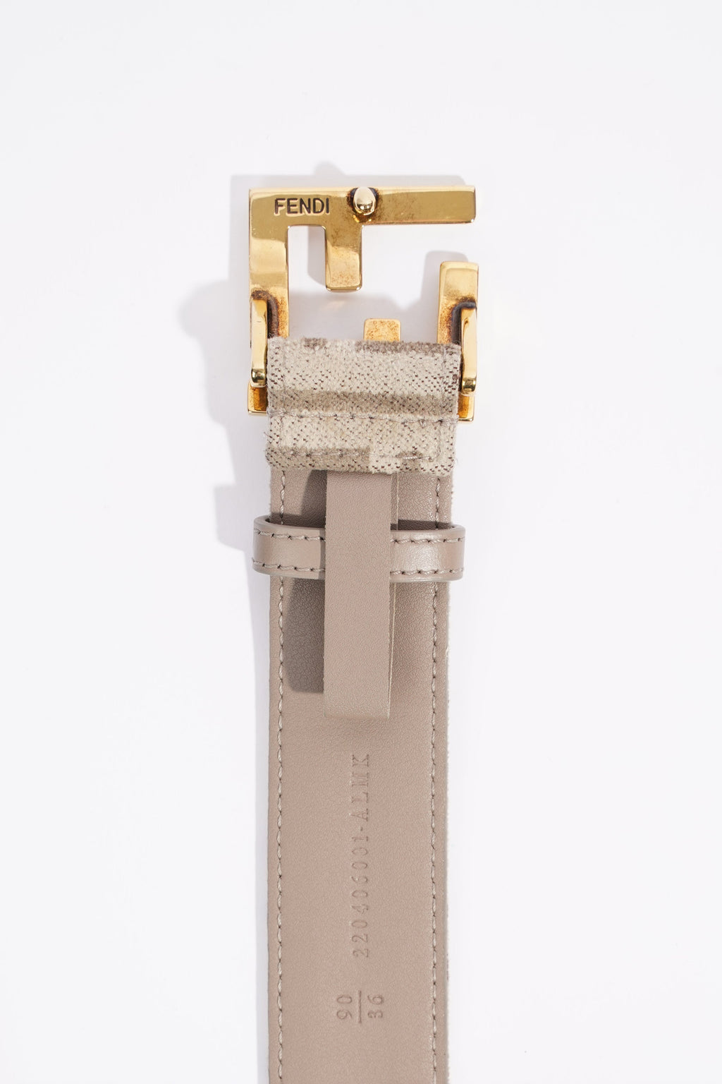 Fendi FF Belt Beige / Grey Canvas 90cm 36"