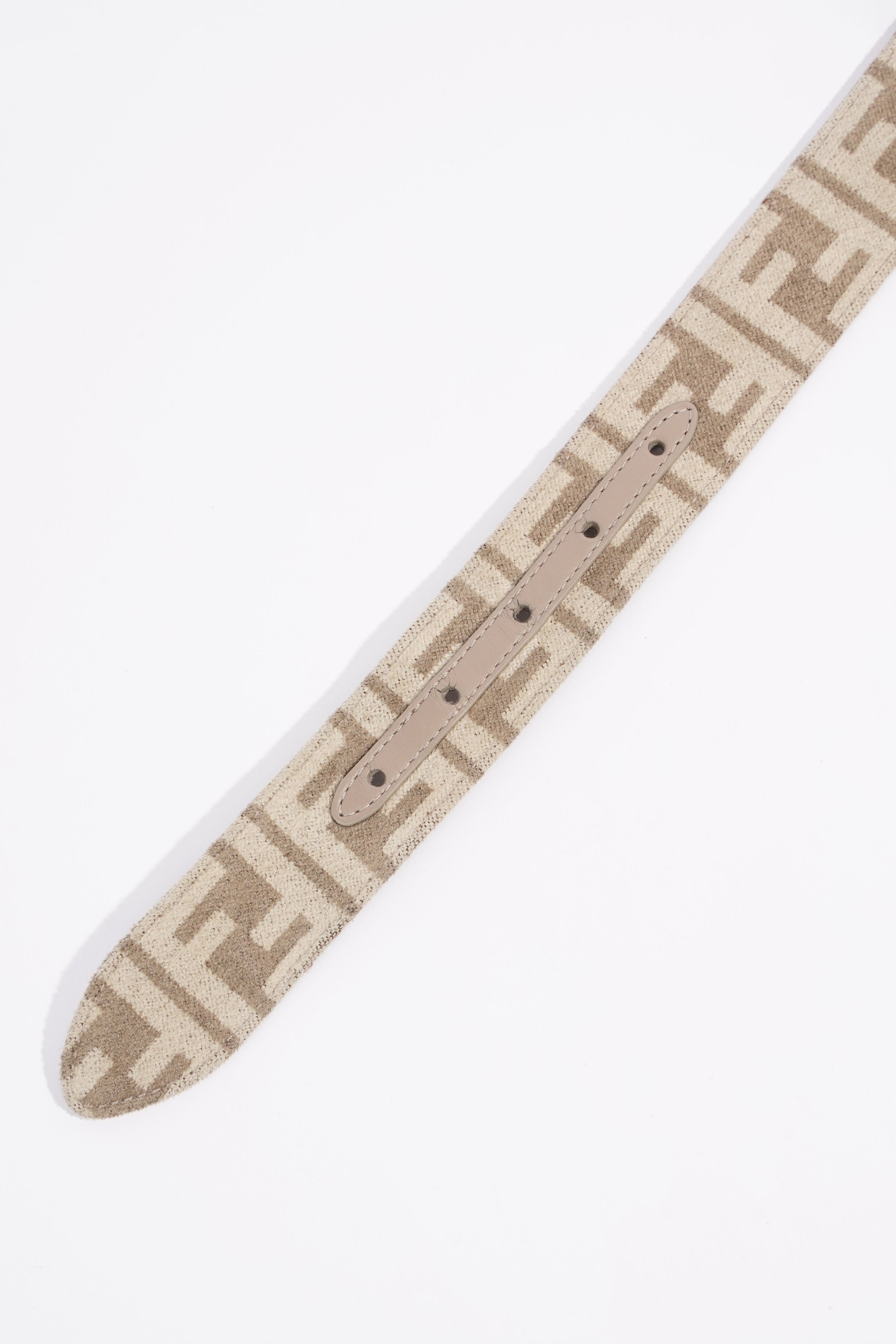Fendi FF Belt Beige / Grey Canvas 90cm 36"
