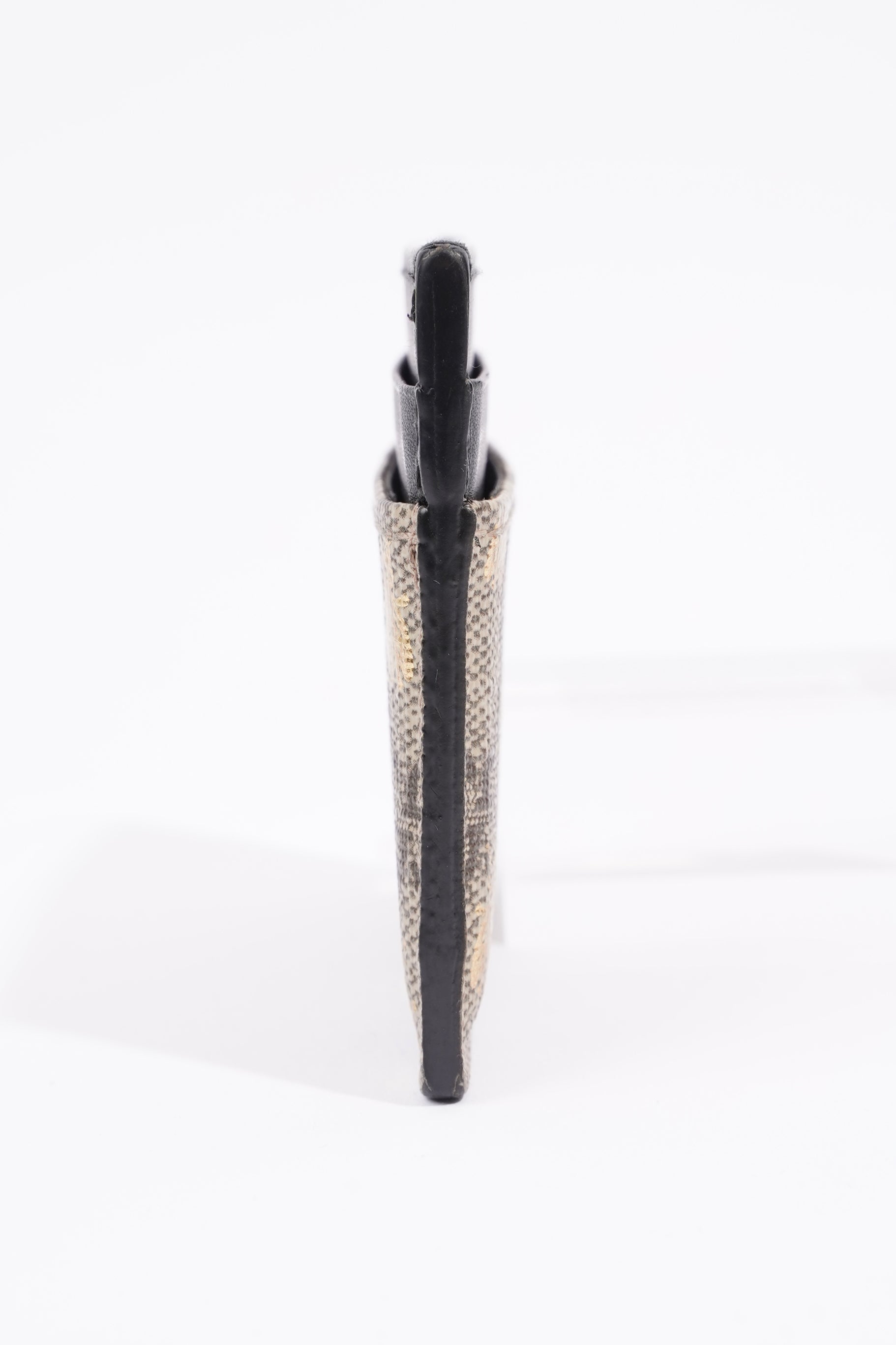 Gucci GG Supreme Bee Card Case Beige / Gold / Black Canvas