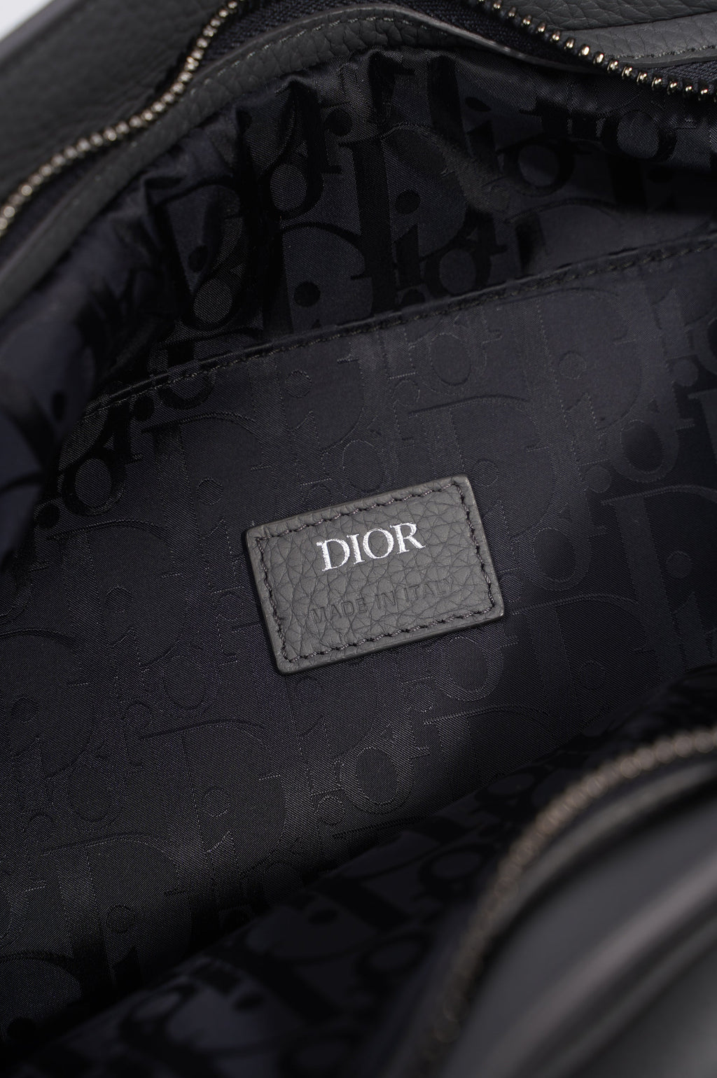 Christian Dior Saddle Bag Grey Calfskin Leather