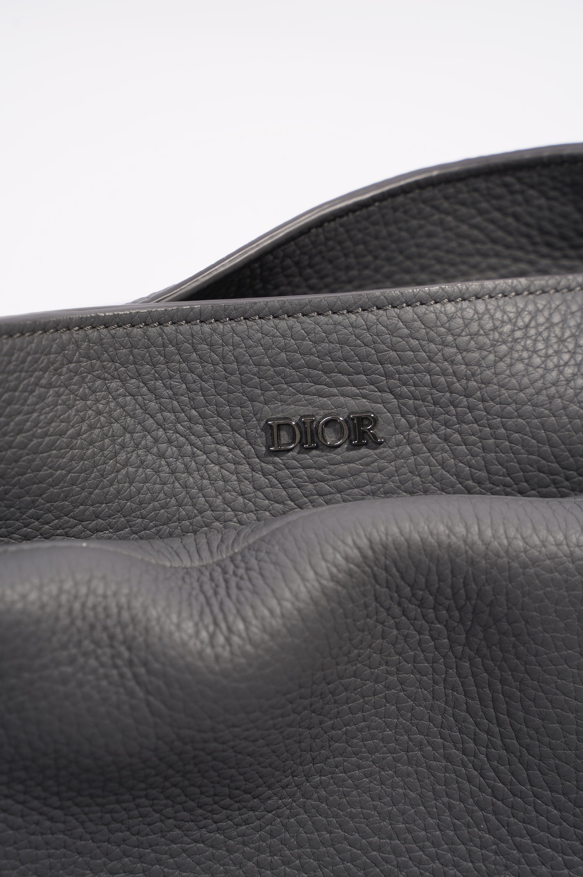 Christian Dior Saddle Bag Grey Calfskin Leather