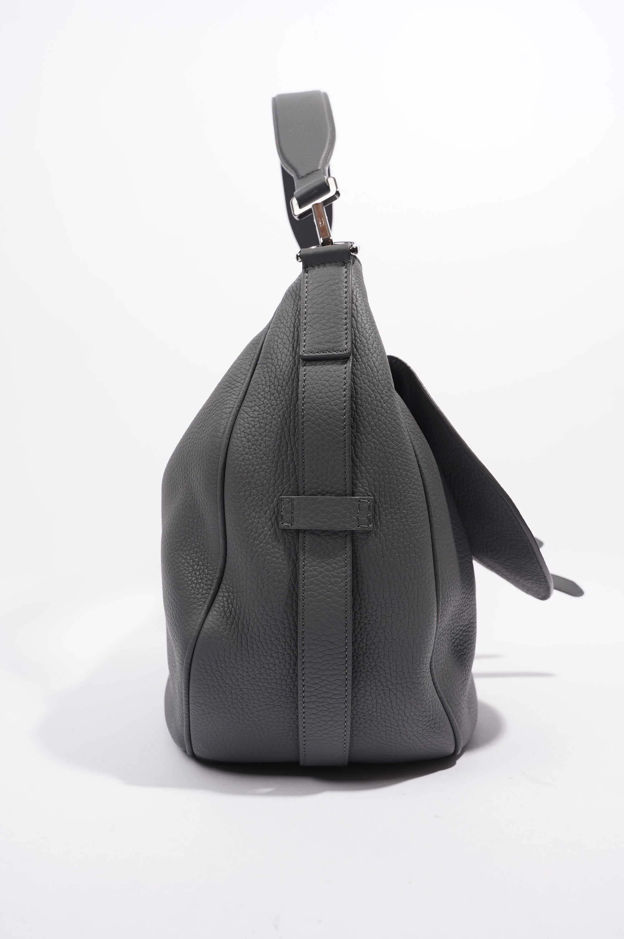 Christian Dior Saddle Bag Grey Calfskin Leather