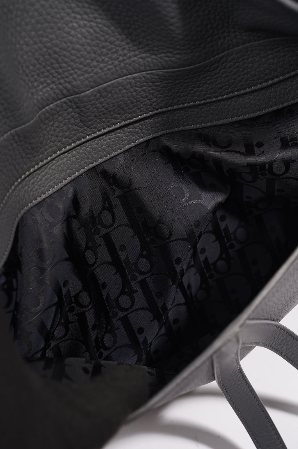 Christian Dior Saddle Bag Grey Calfskin Leather