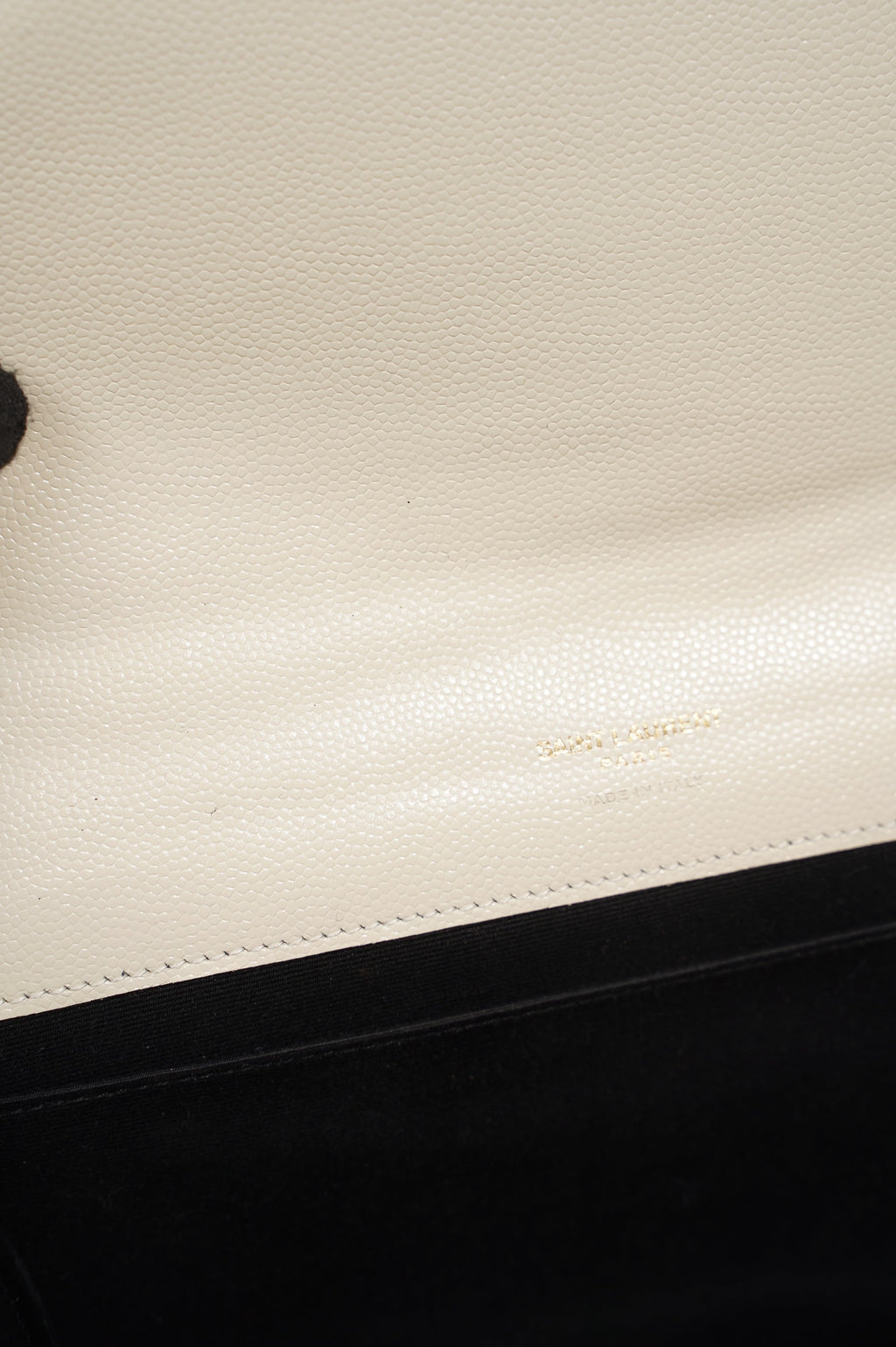 Saint Laurent Cassandre Flap Pouch Cream Leather