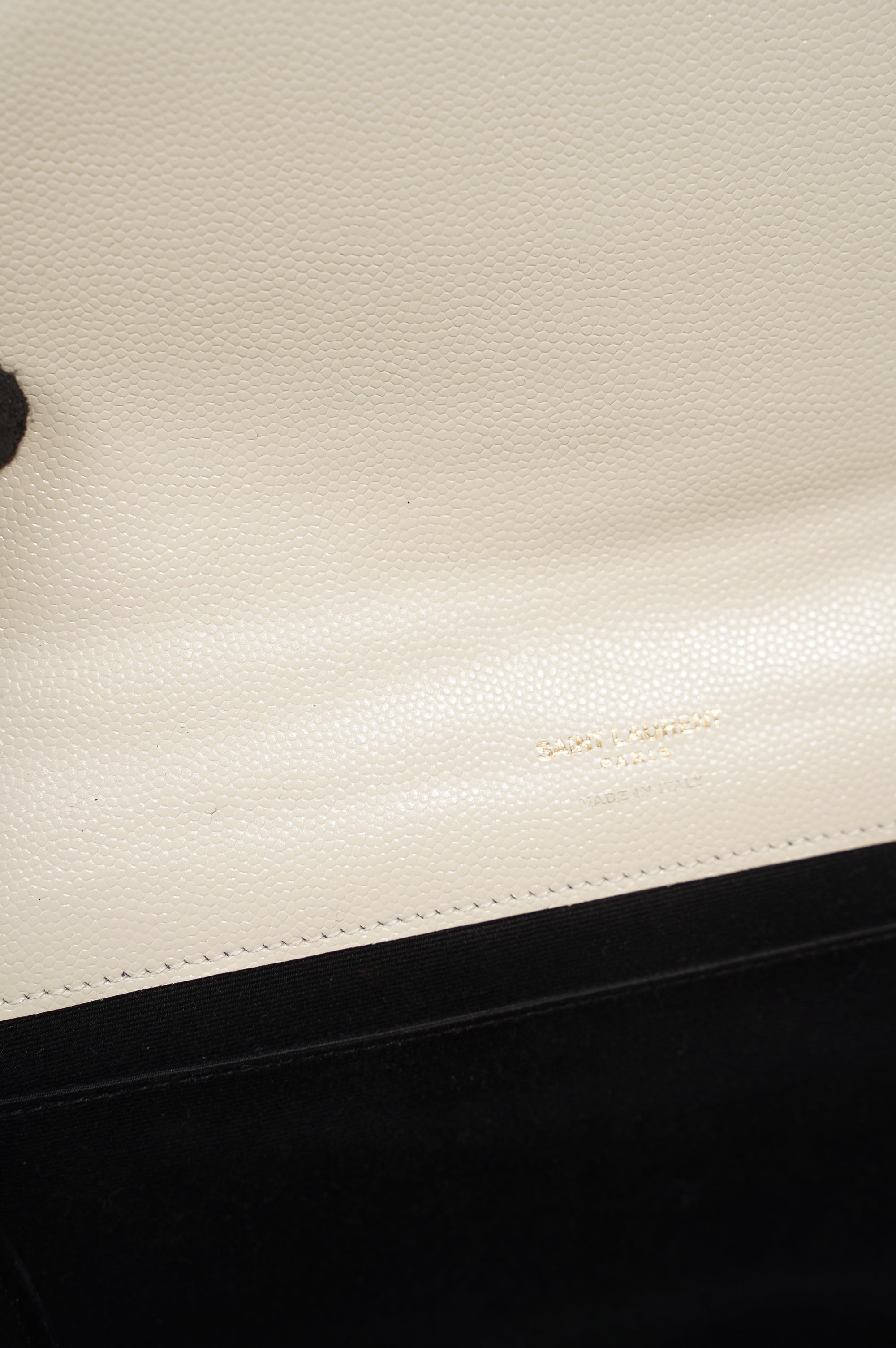Saint Laurent Cassandre Flap Pouch Cream Leather