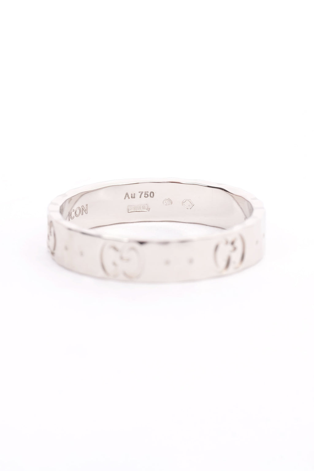 Gucci Hammered ring band silver White Gold