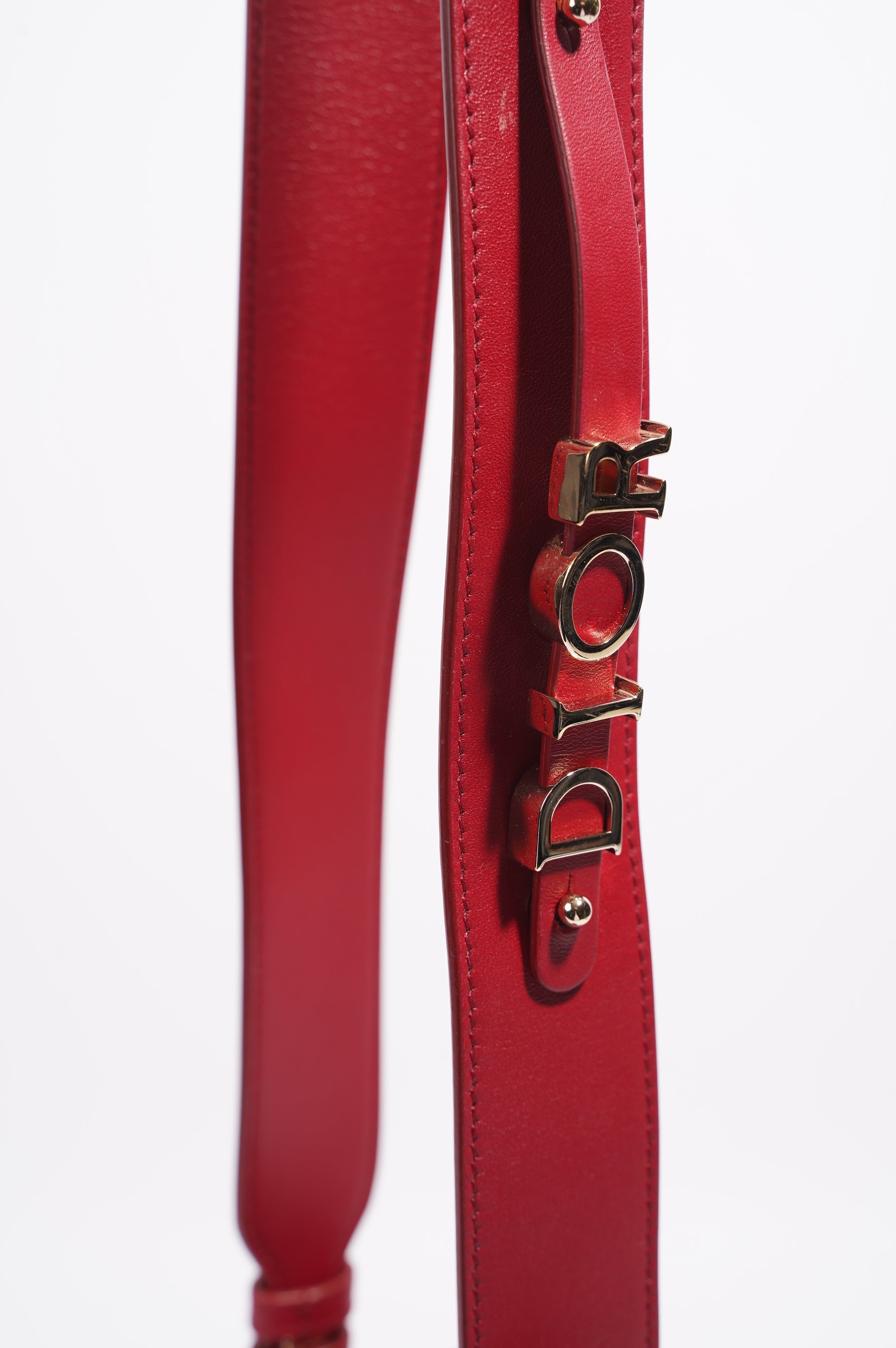 Christian Dior Lady Dior Red Lambskin Leather Small