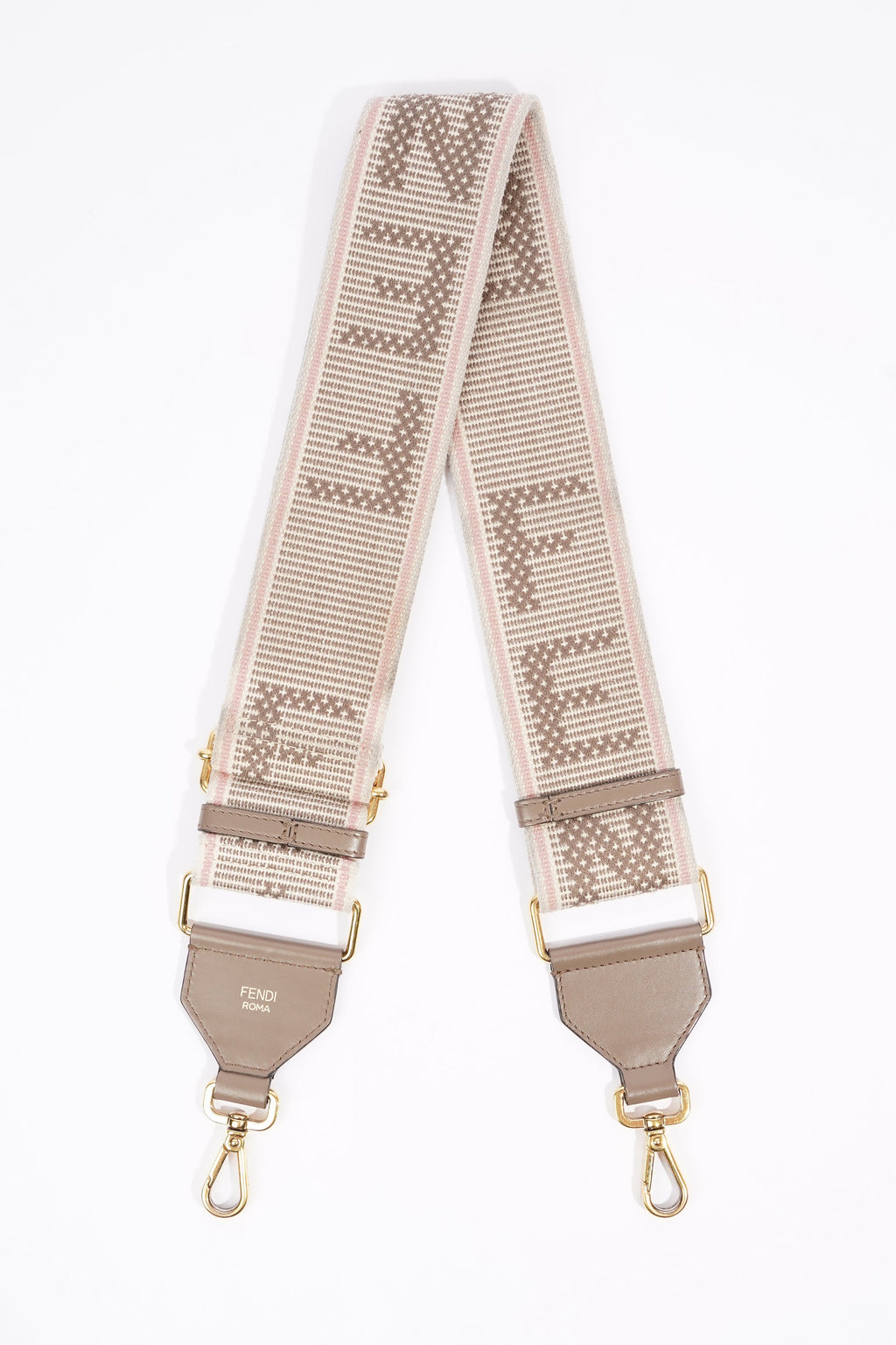 Fendi Canvas Strap Grey / Pink / White Canvas