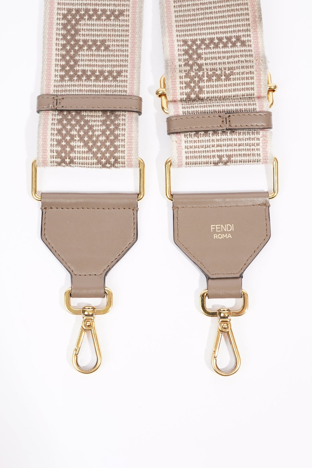 Fendi Canvas Strap Grey / Pink / White Canvas