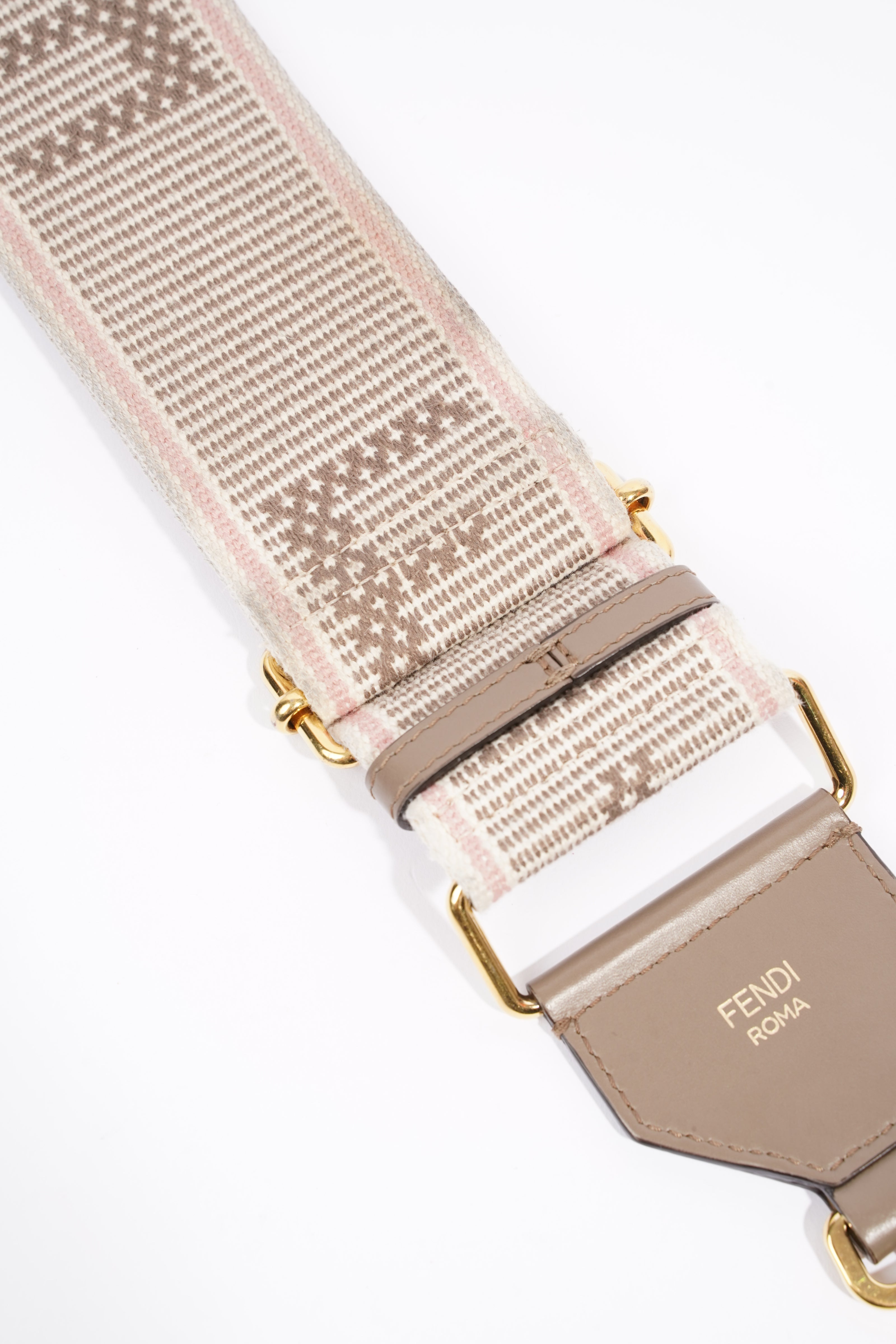 Fendi Canvas Strap Grey / Pink / White Canvas