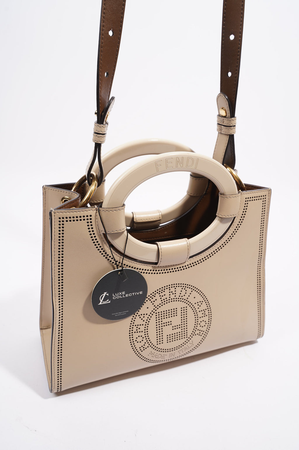 Fendi Runway Shopping Bag Cream Leather