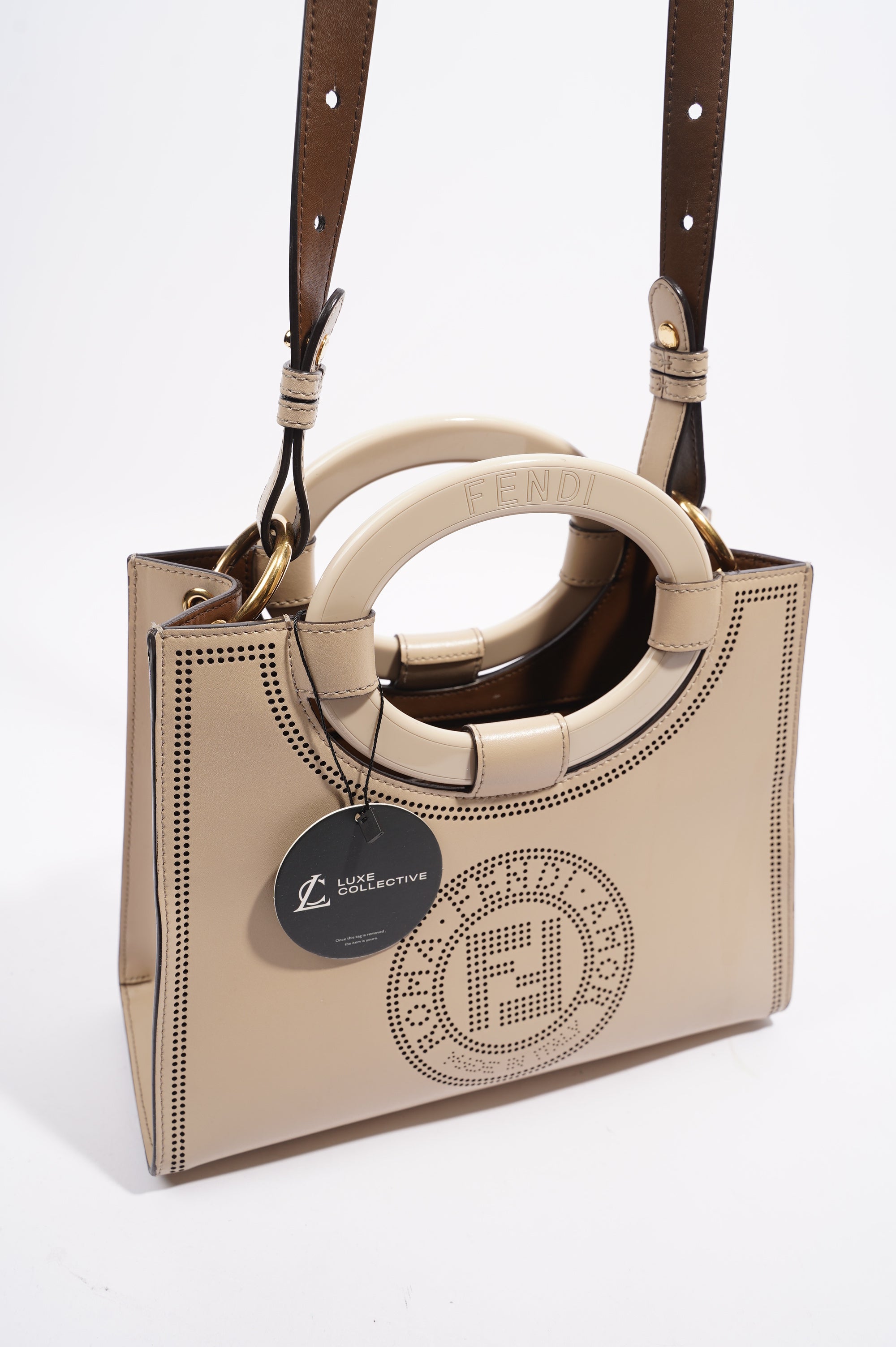Fendi Runway Shopping Bag Cream Leather