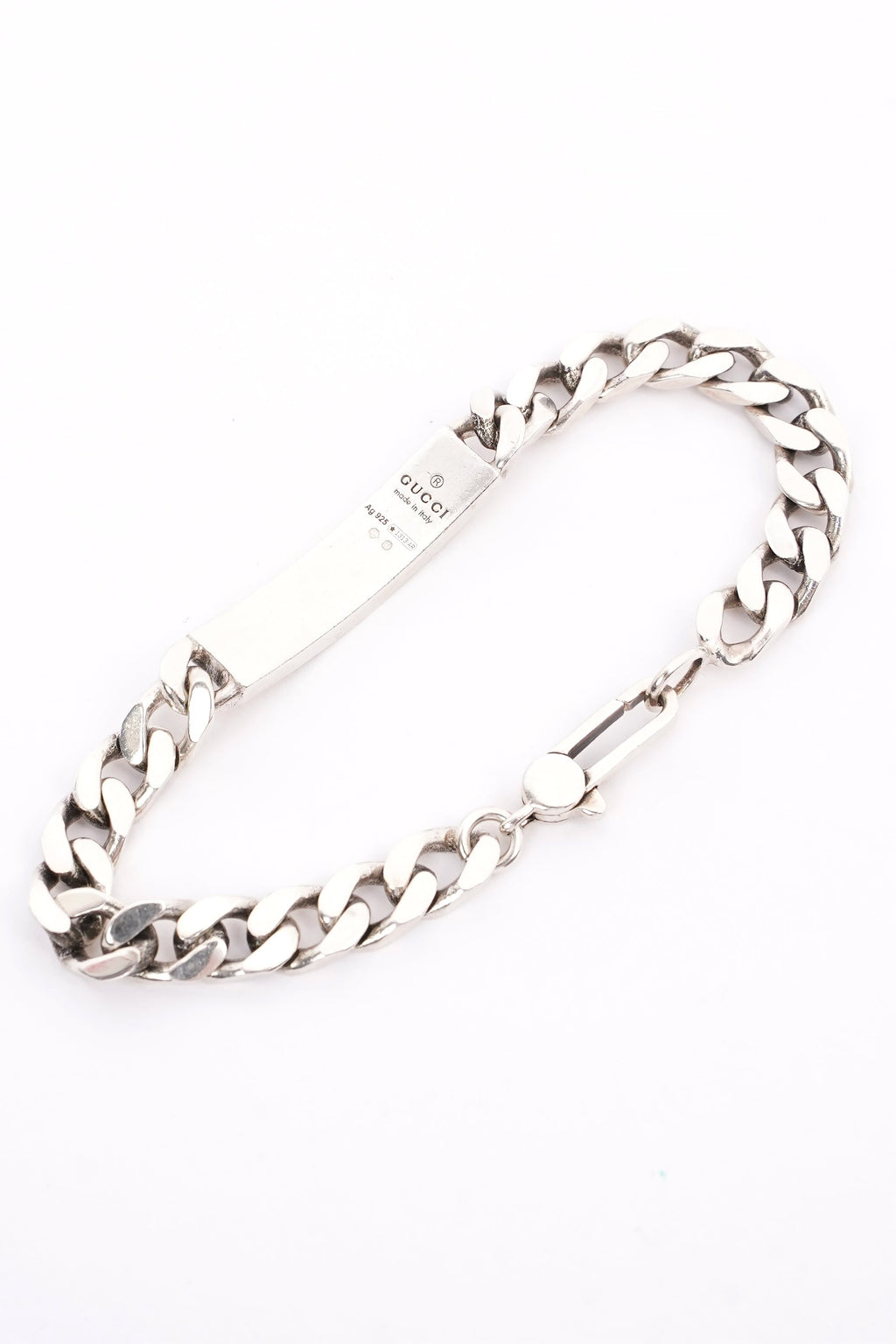 Gucci Ghost Chain ID Bracelet Silver Silver Sterling 17cm