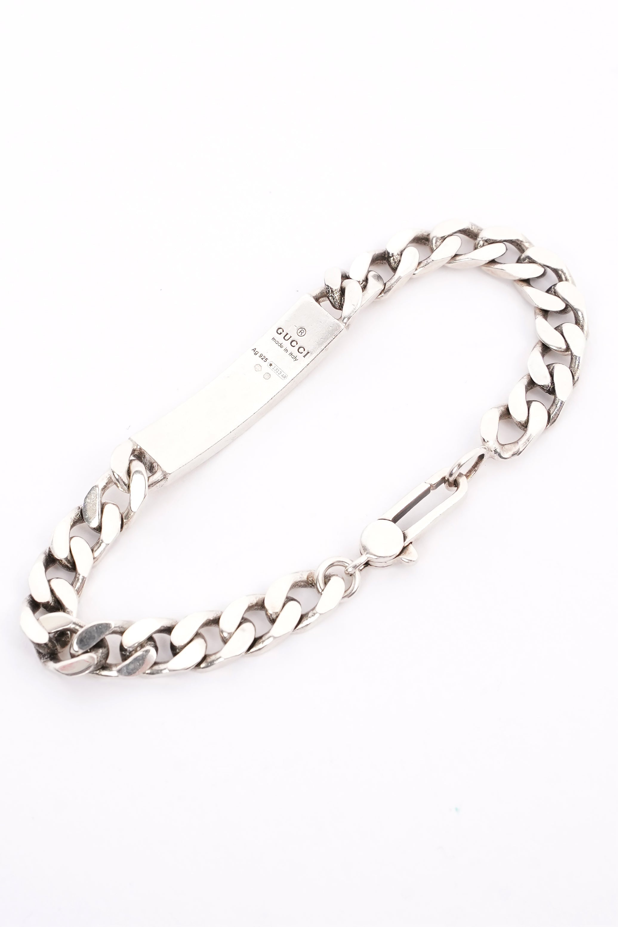 Gucci Ghost Chain ID Bracelet Silver Silver Sterling 17cm