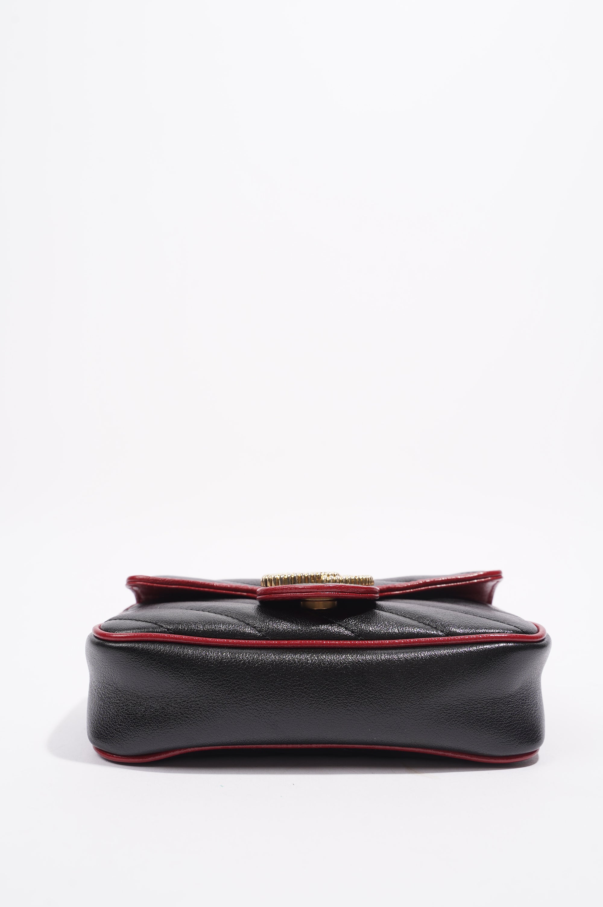 Gucci Torchon GG Marmont Black Leather Super Mini