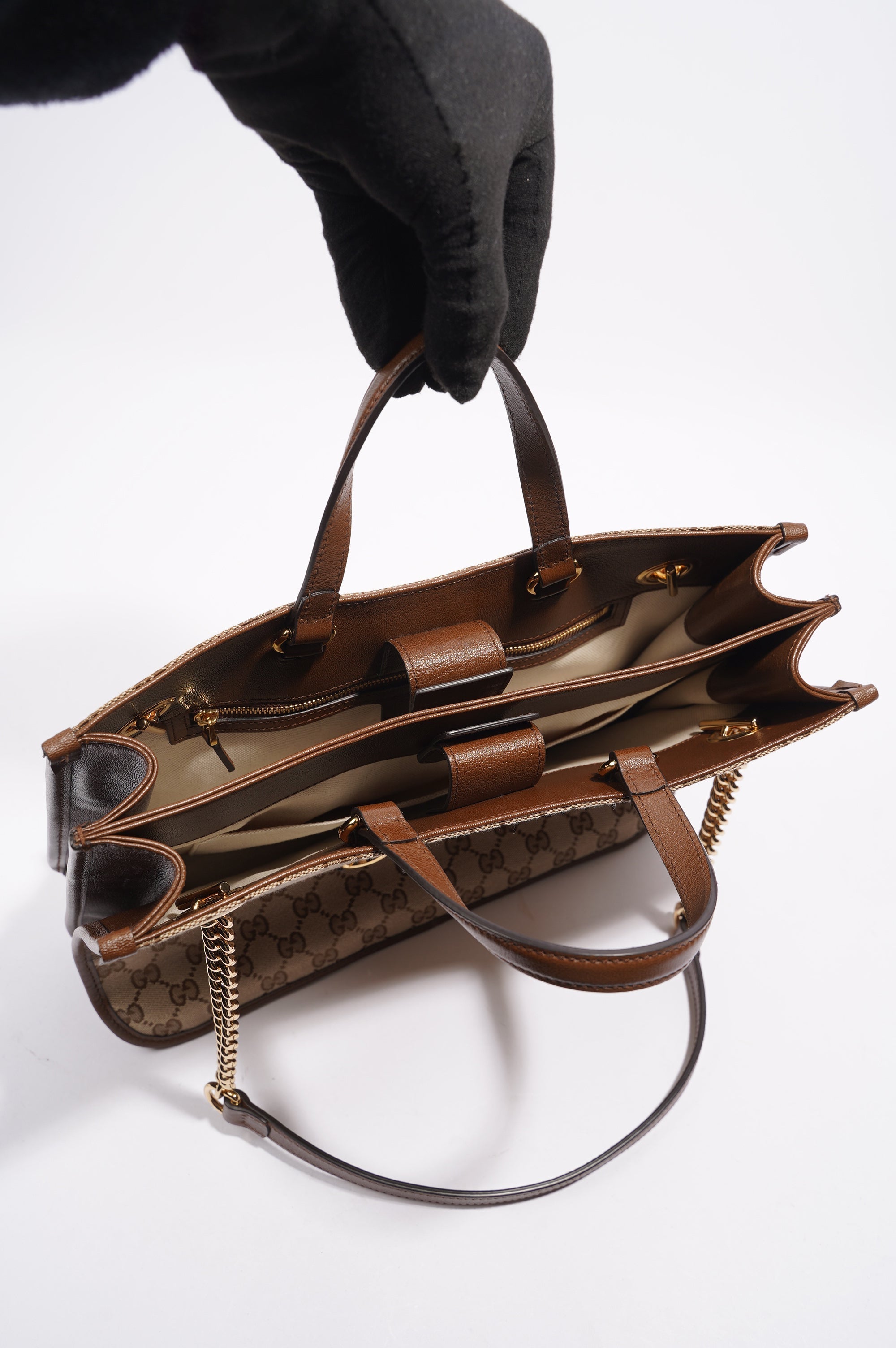 Gucci 1955 Horsebit Chain Tote Monogram Canvas