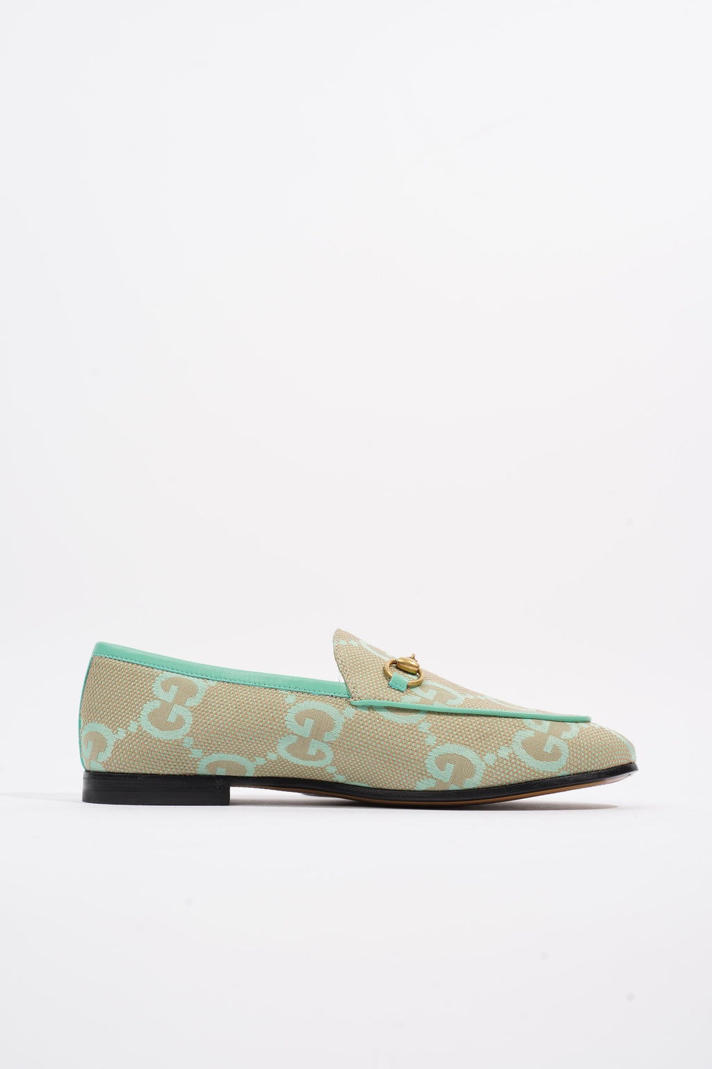 Gucci Jumbo GG Jordaan Green / Beige Canvas EU 38 UK 5