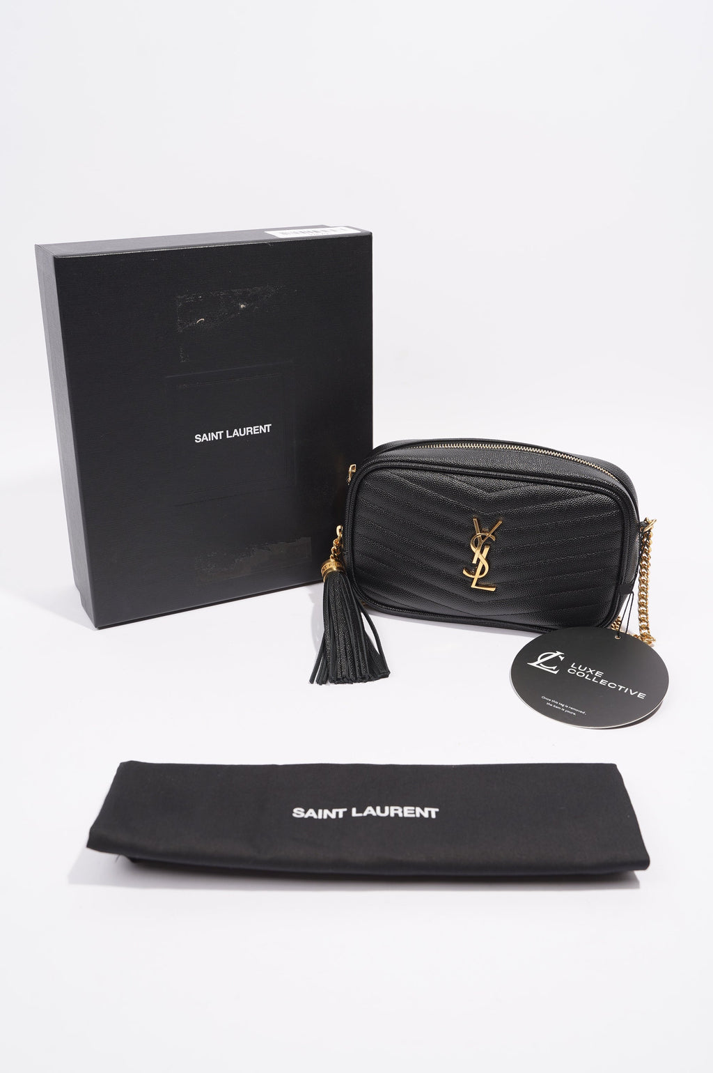 Saint Laurent Lou Camera Bag Black Matelasse Leather Mini