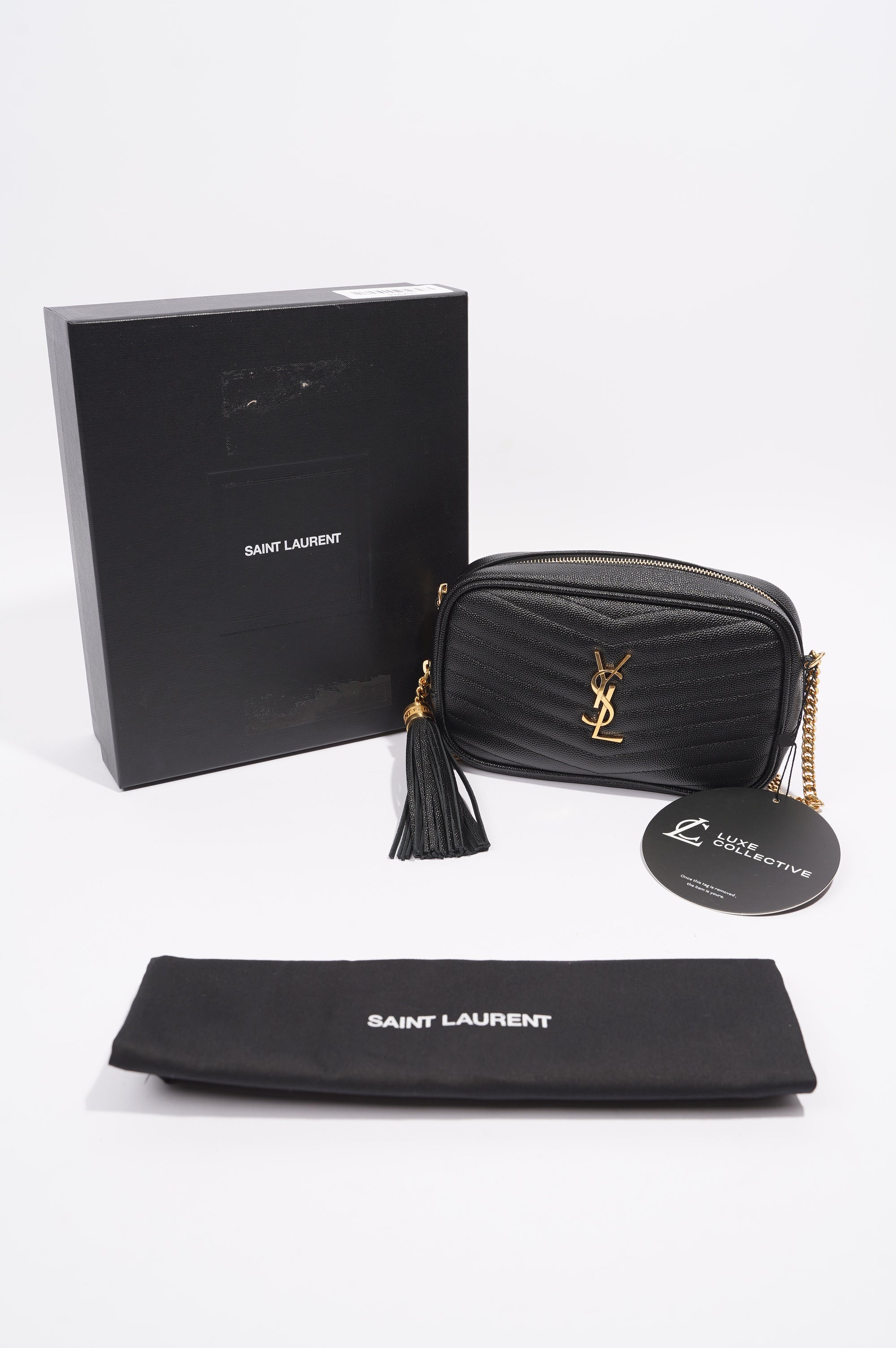 Saint Laurent Lou Camera Bag Black Matelasse Leather Mini