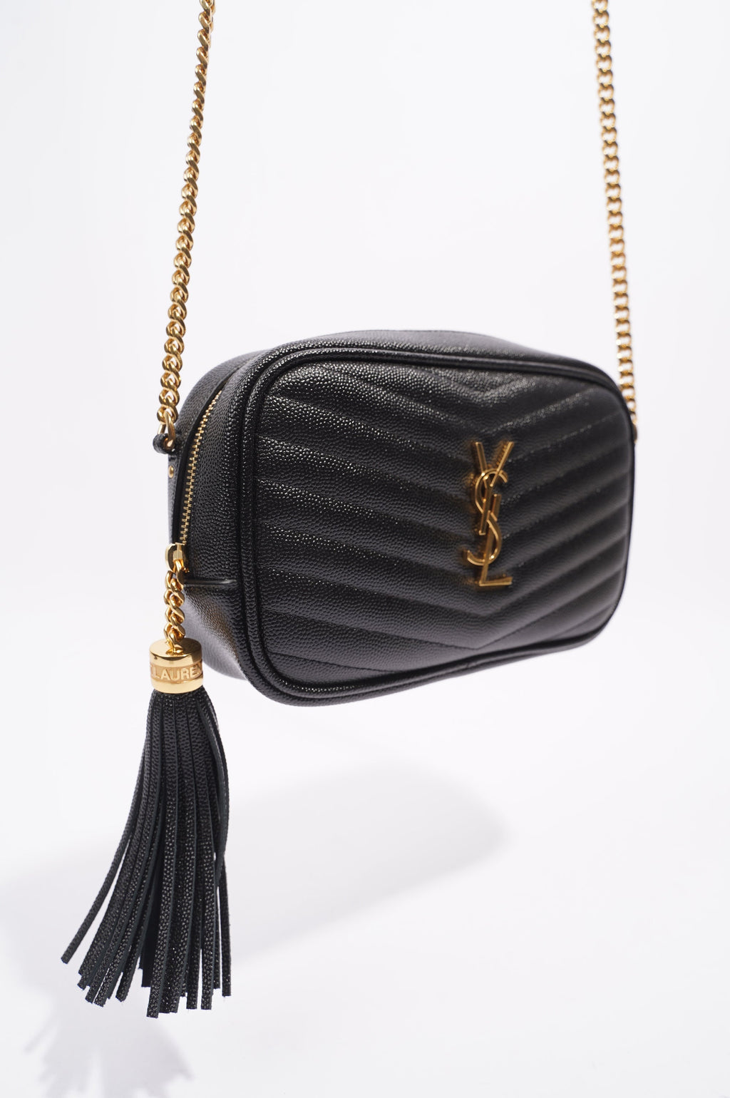 Saint Laurent Lou Camera Bag Black Matelasse Leather Mini