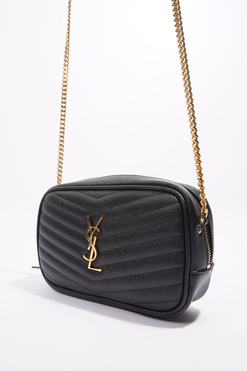 Saint Laurent Lou Camera Bag Black Matelasse Leather Mini