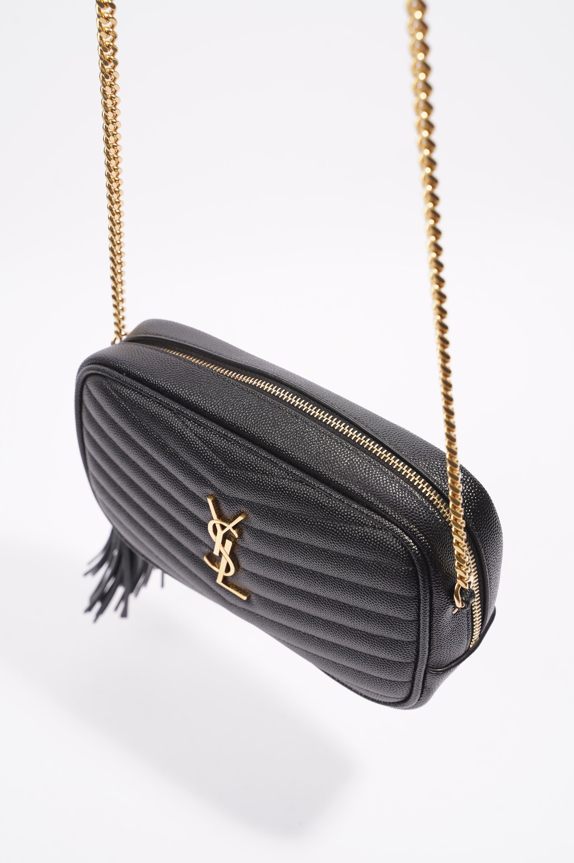 Saint Laurent Lou Camera Bag Black Matelasse Leather Mini