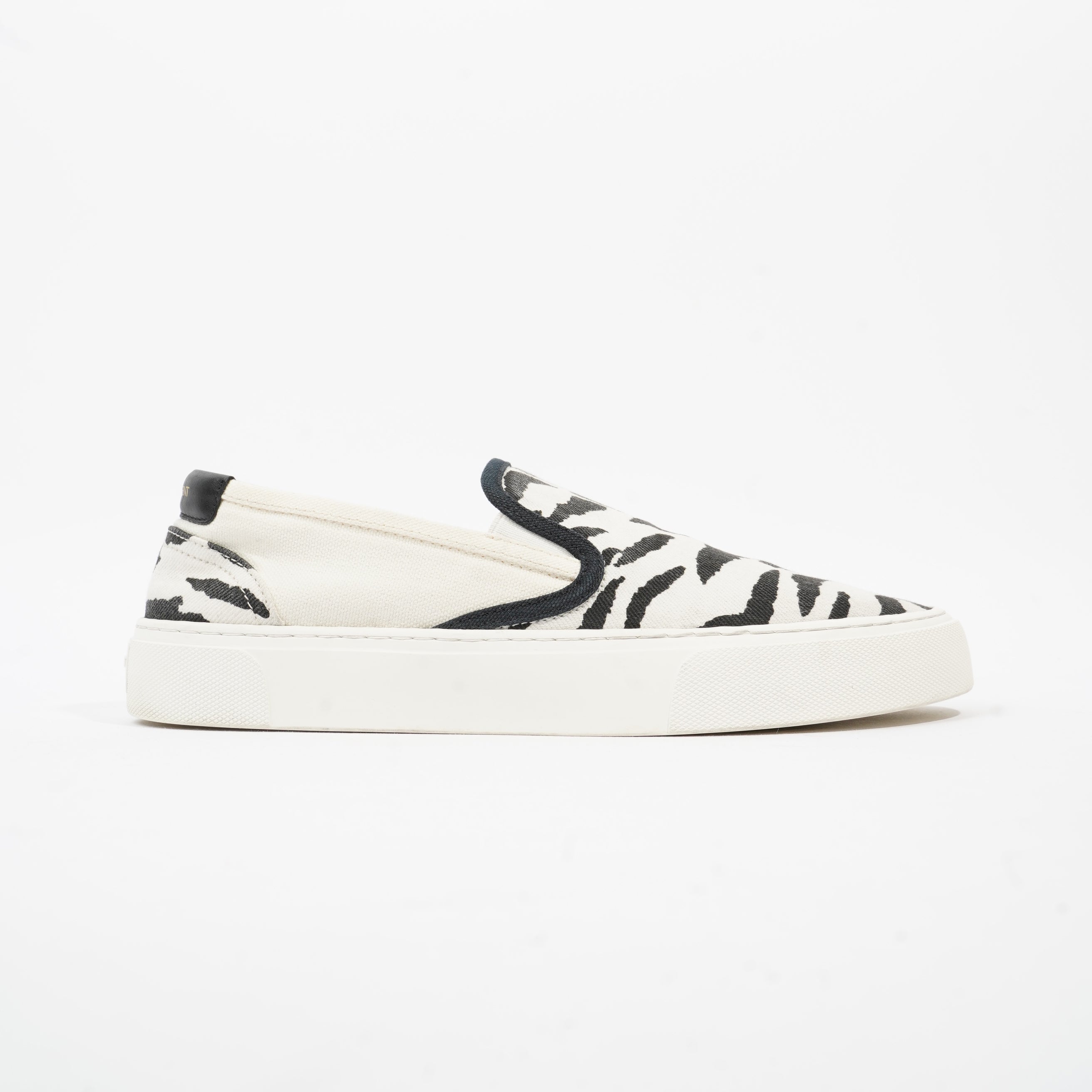 Saint Laurent Slip On Sneaker Zebra Print Canvas EU 40 UK 7