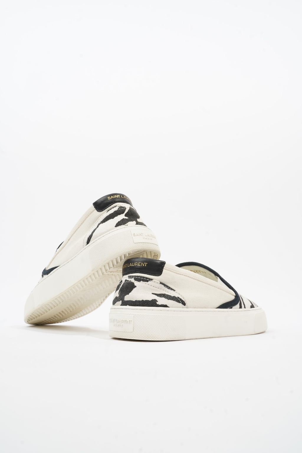 Saint Laurent Slip On Sneaker Zebra Print Canvas EU 40 UK 7
