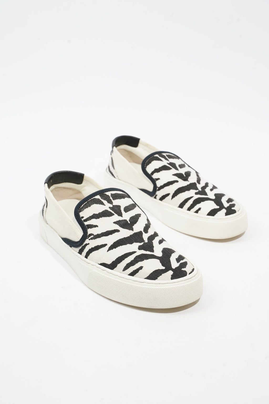 Saint Laurent Slip On Sneaker Zebra Print Canvas EU 40 UK 7