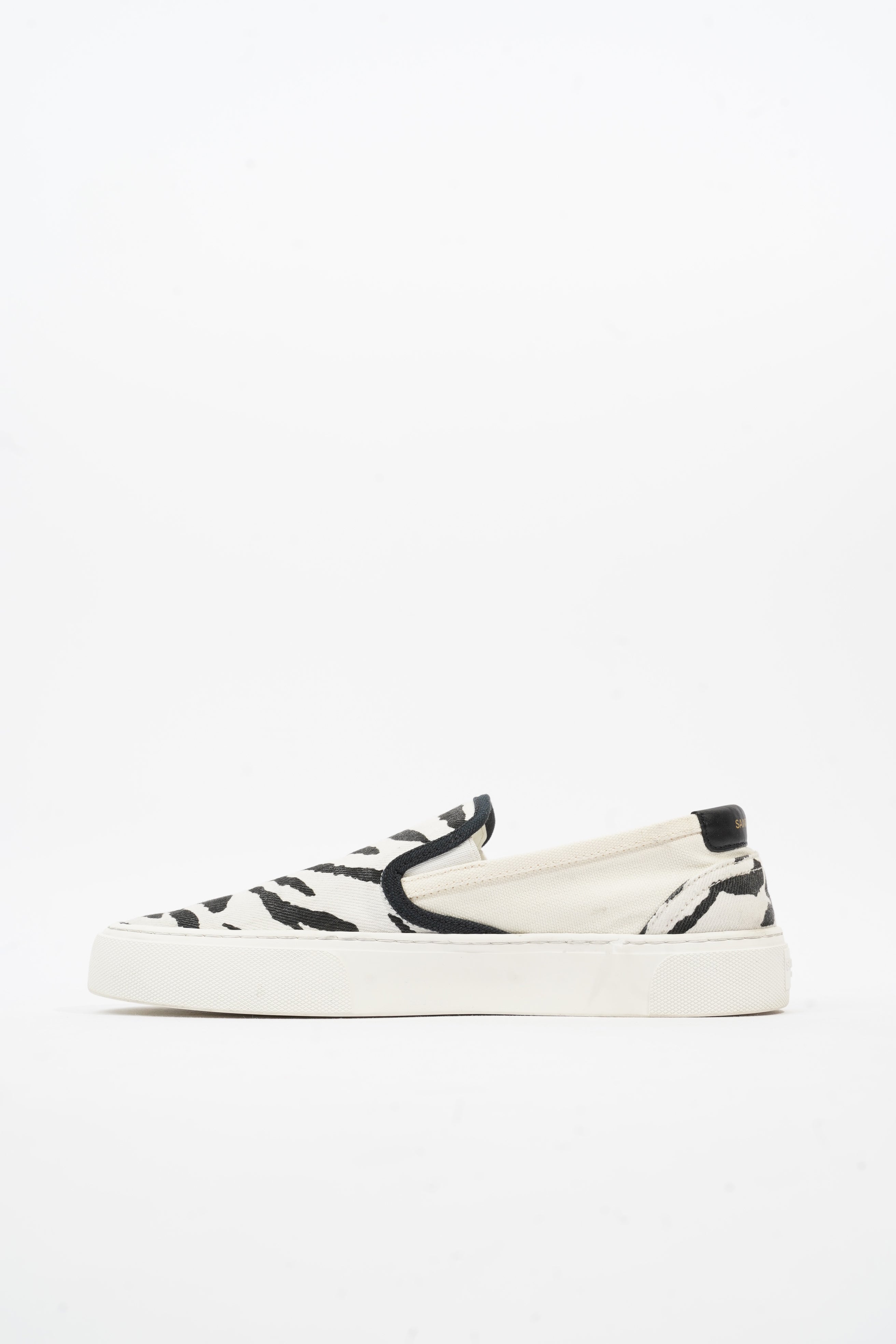 Saint Laurent Slip On Sneaker Zebra Print Canvas EU 40 UK 7