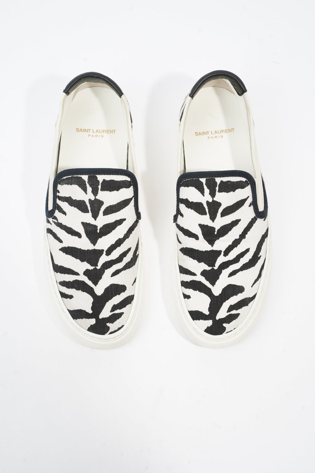 Saint Laurent Slip On Sneaker Zebra Print Canvas EU 40 UK 7