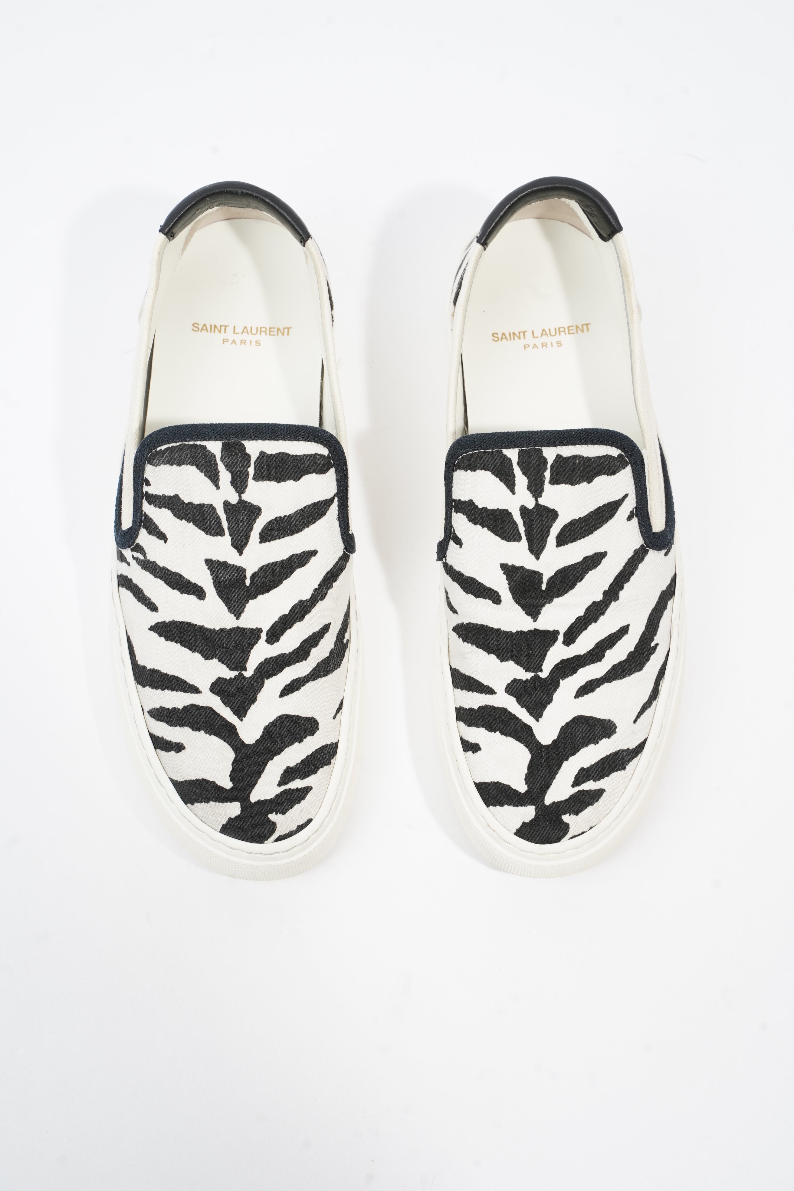 Saint Laurent Slip On Sneaker Zebra Print Canvas EU 40 UK 7