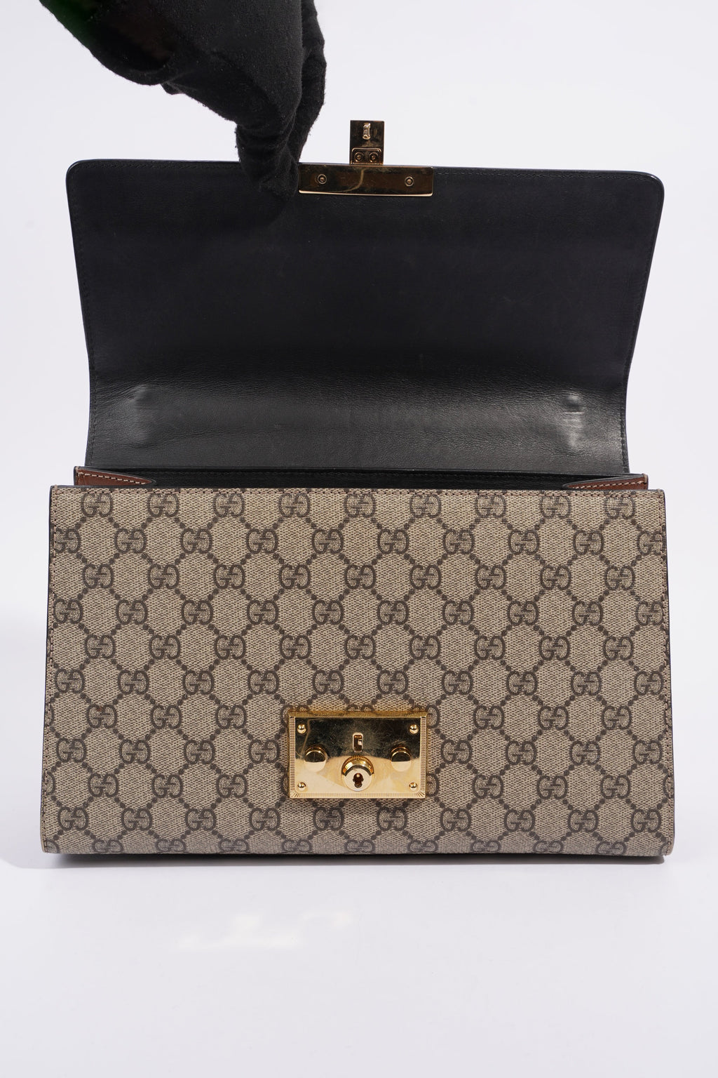 Gucci Padlock Bag Supreme / Black Coated Canvas Medium