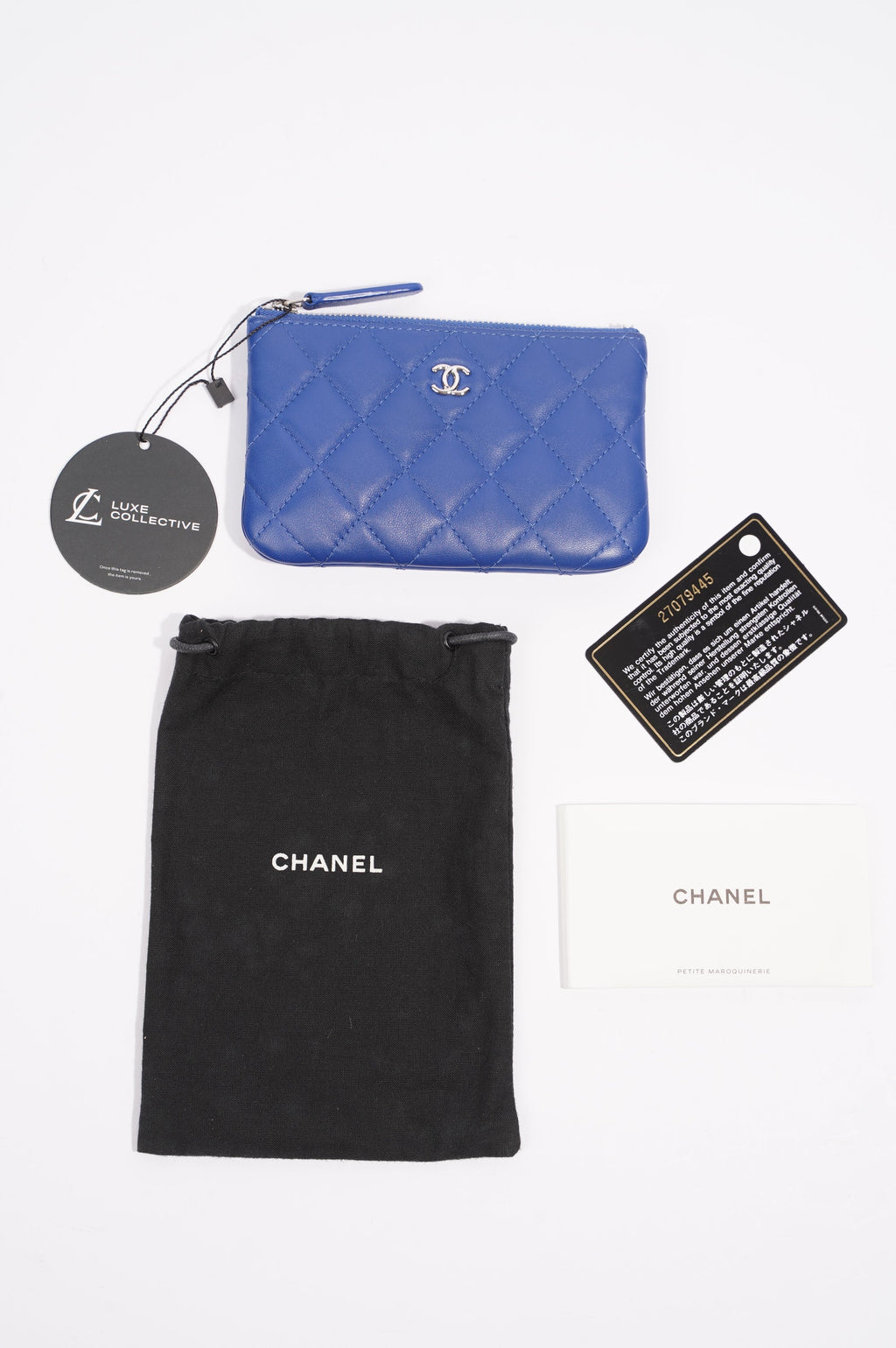 Chanel Purse CC Blue Lambskin Leather