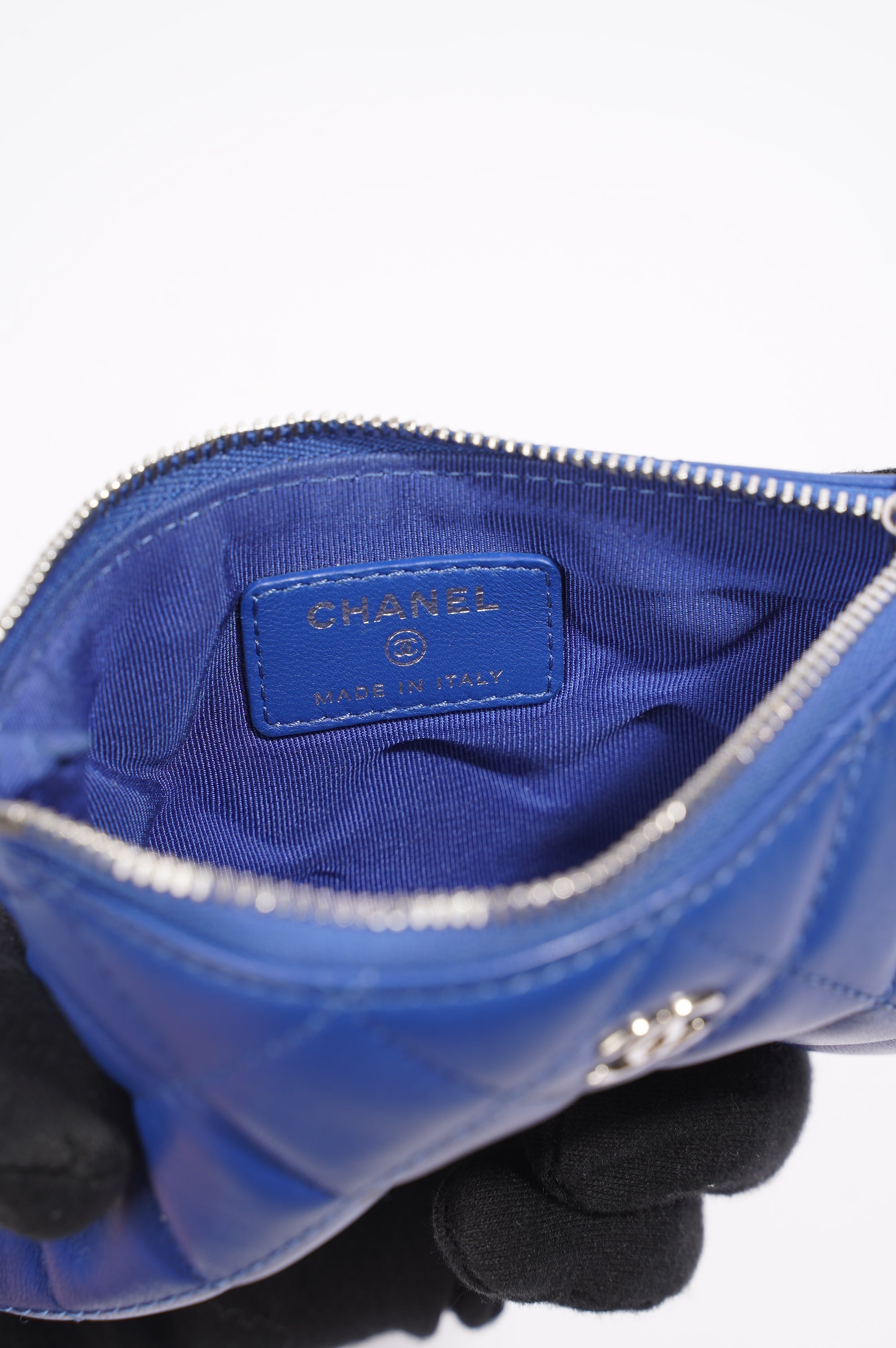 Chanel Purse CC Blue Lambskin Leather