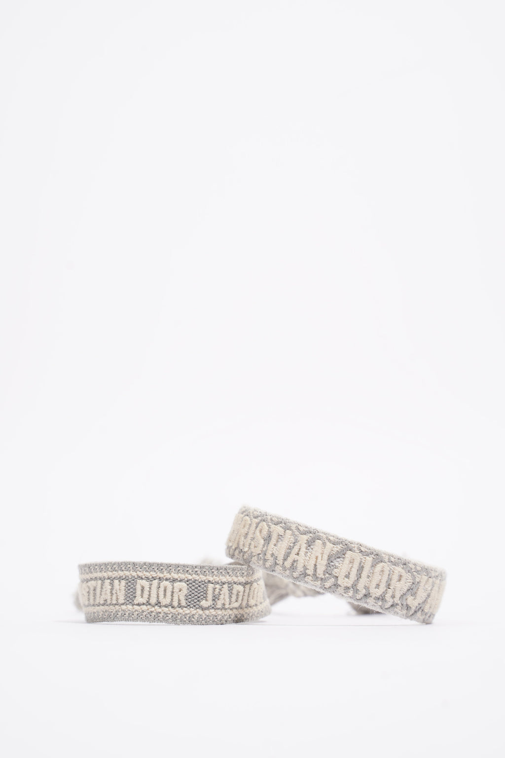 Christian Dior Bracelet Set Grey Fabric One size