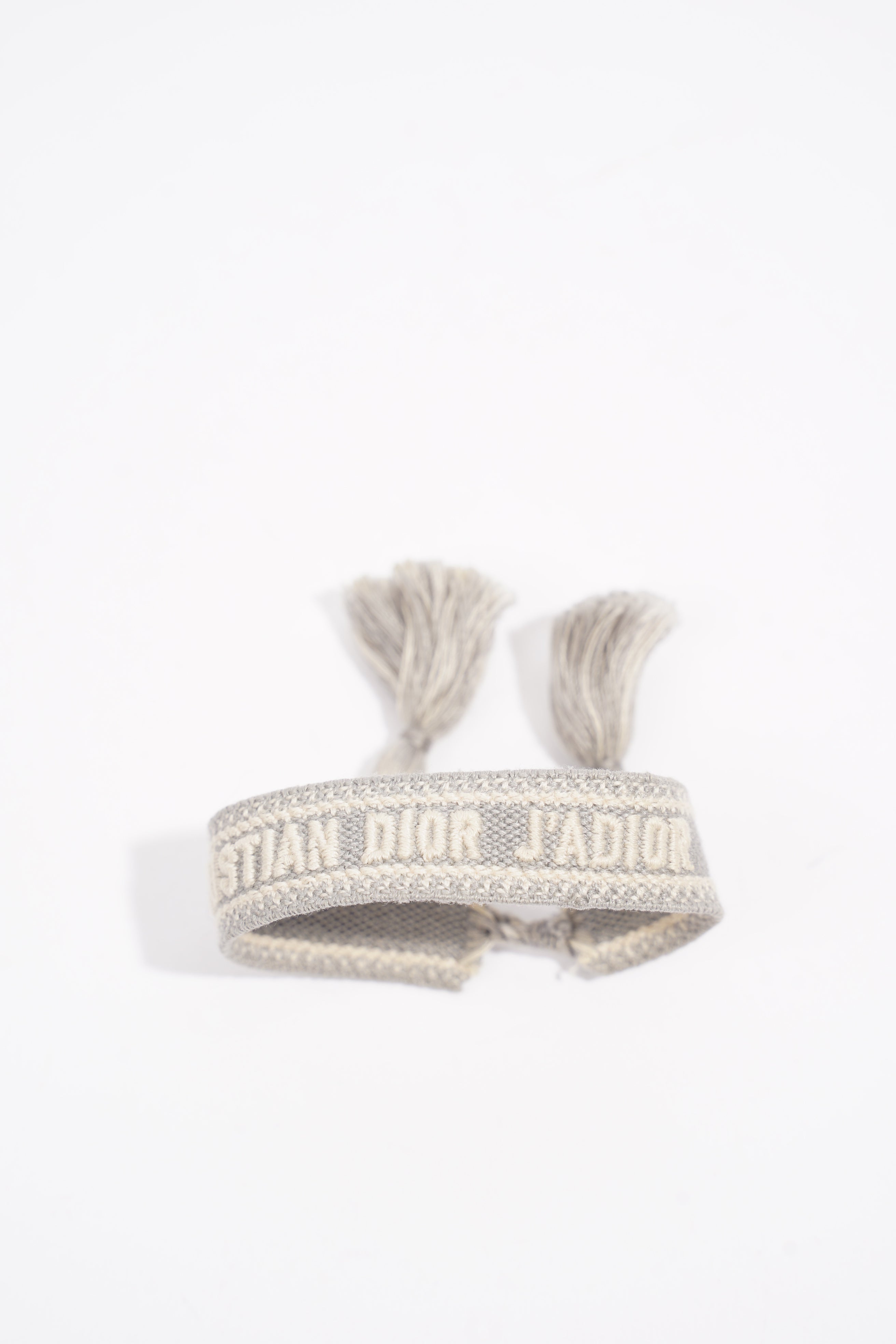 Christian Dior Bracelet Set Grey Fabric One size