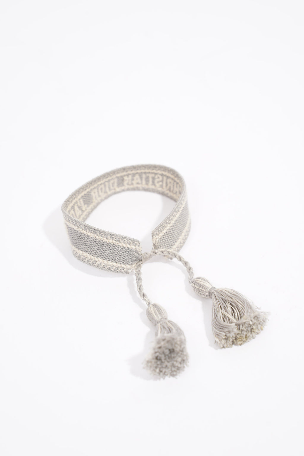 Christian Dior Bracelet Set Grey Fabric One size