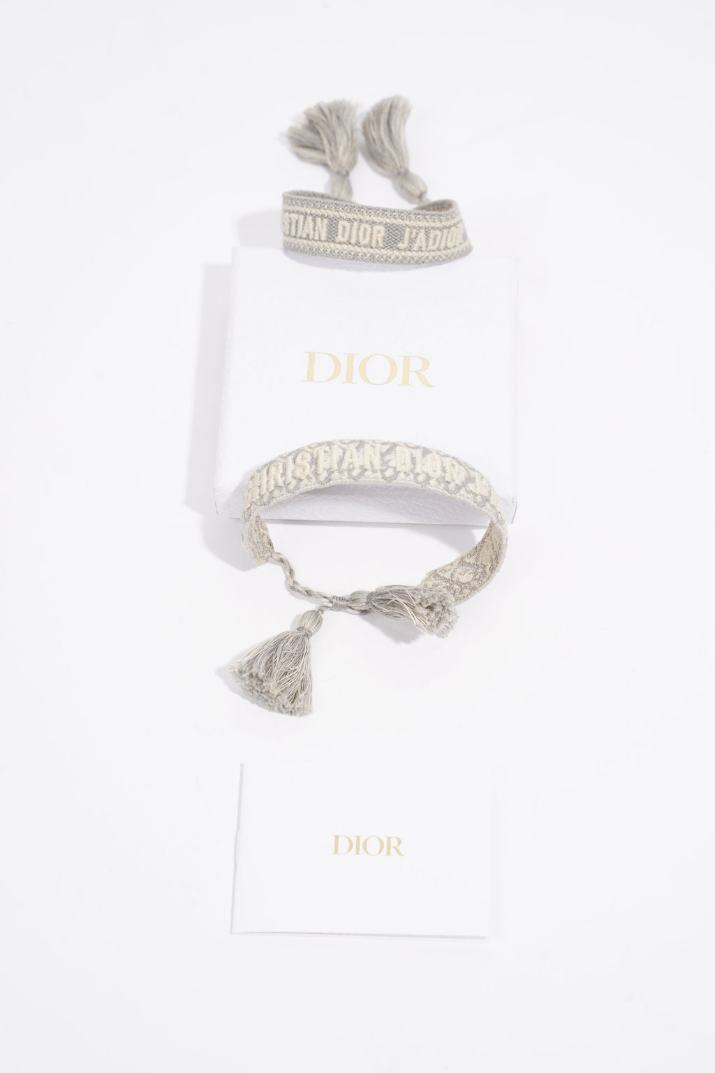 Christian Dior Bracelet Set Grey Fabric One size