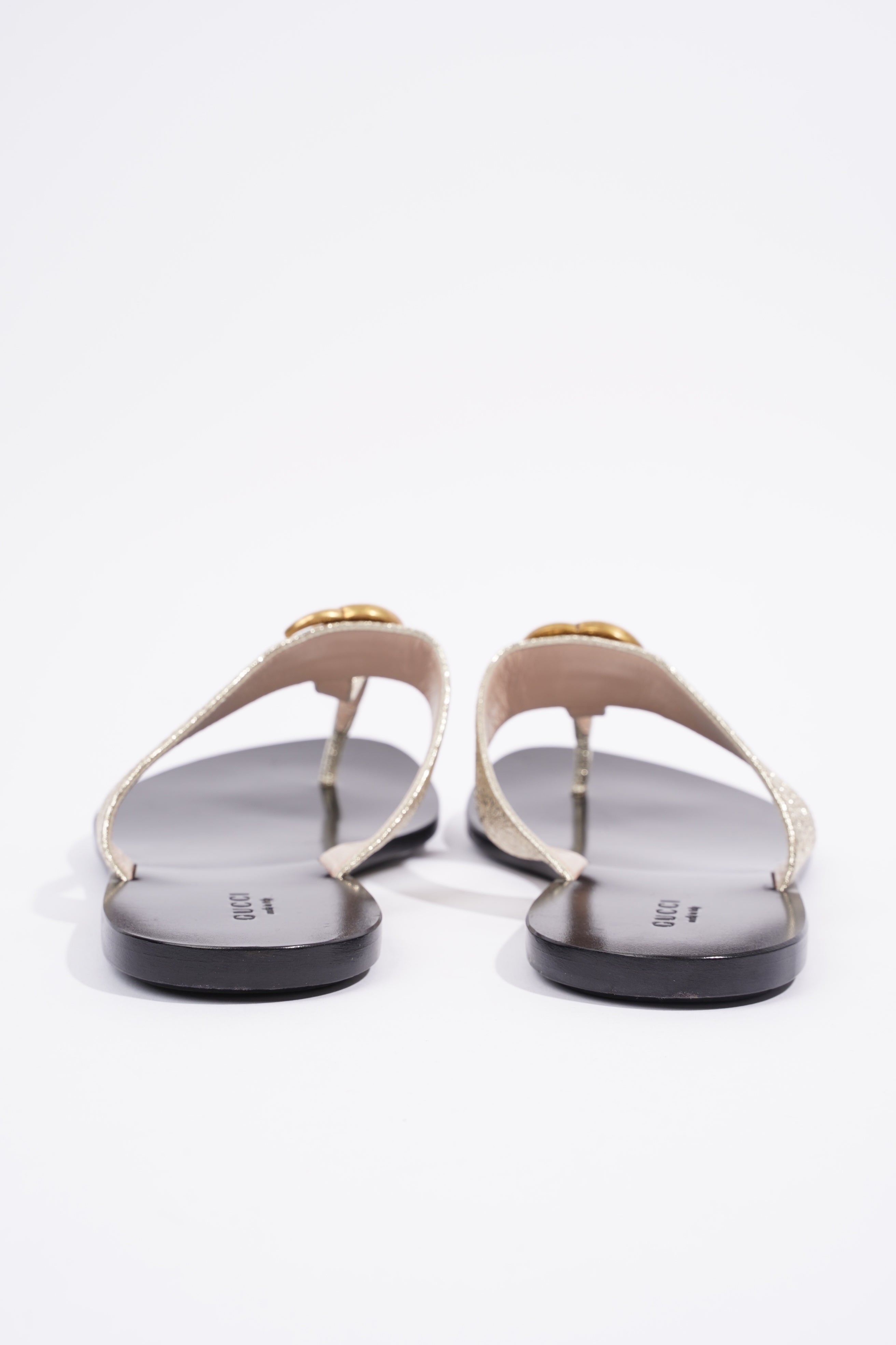 Gucci GG Marmont Gold Metallic / Black Leather EU 40 UK 7