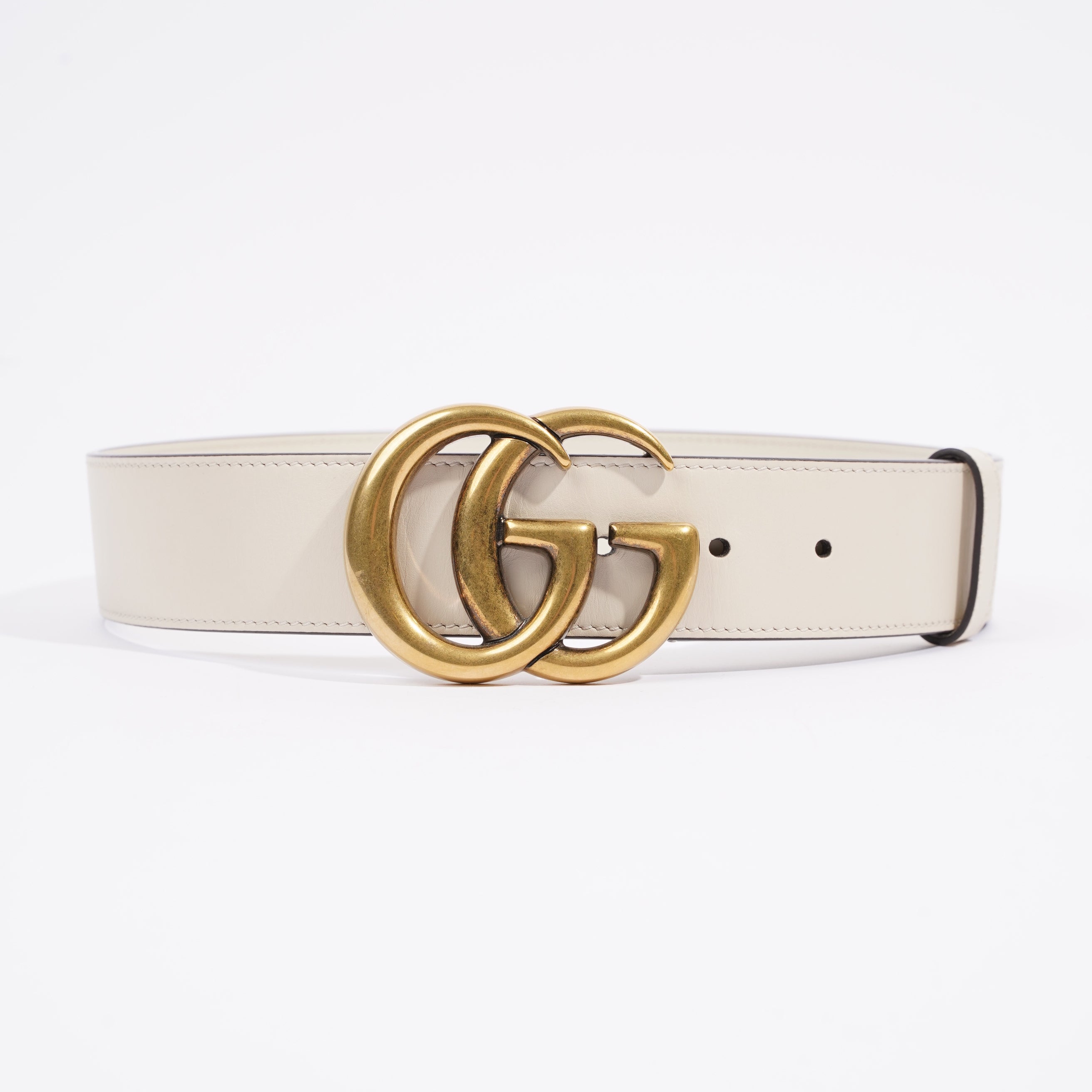Gucci Marmont Belt Cream Leather 70cm 28"