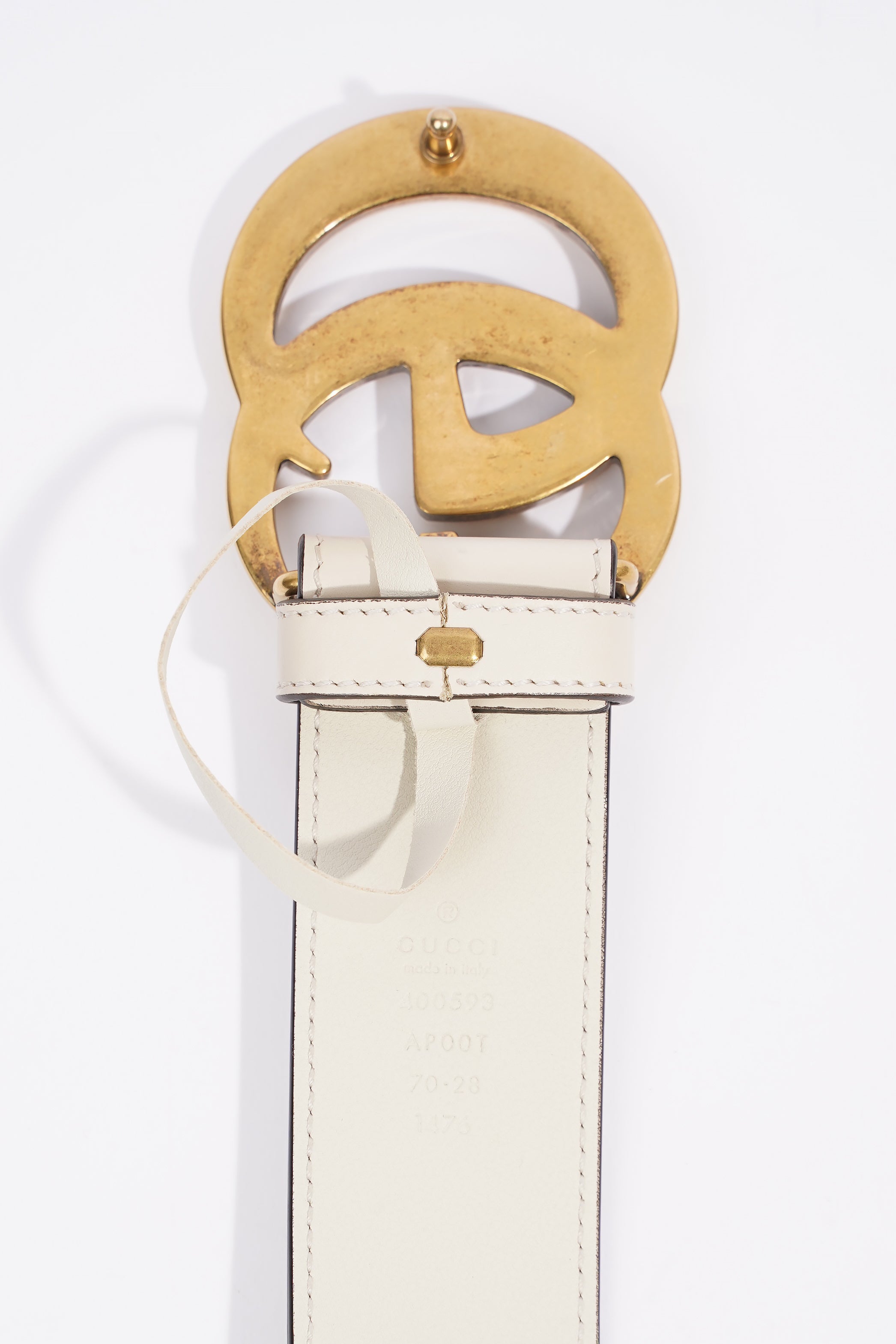 Gucci Marmont Belt Cream Leather 70cm 28"